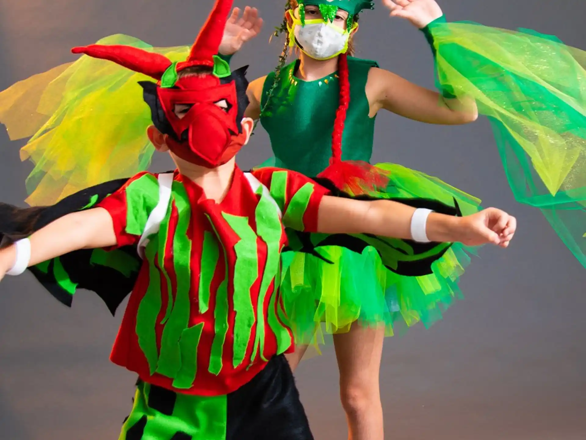 a couple of people wearing clothing