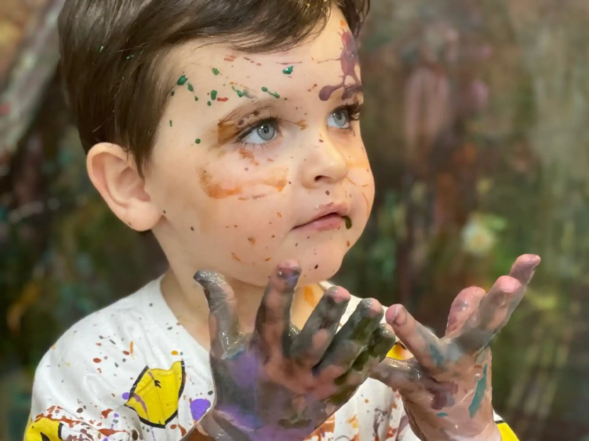 a person with paint on the face