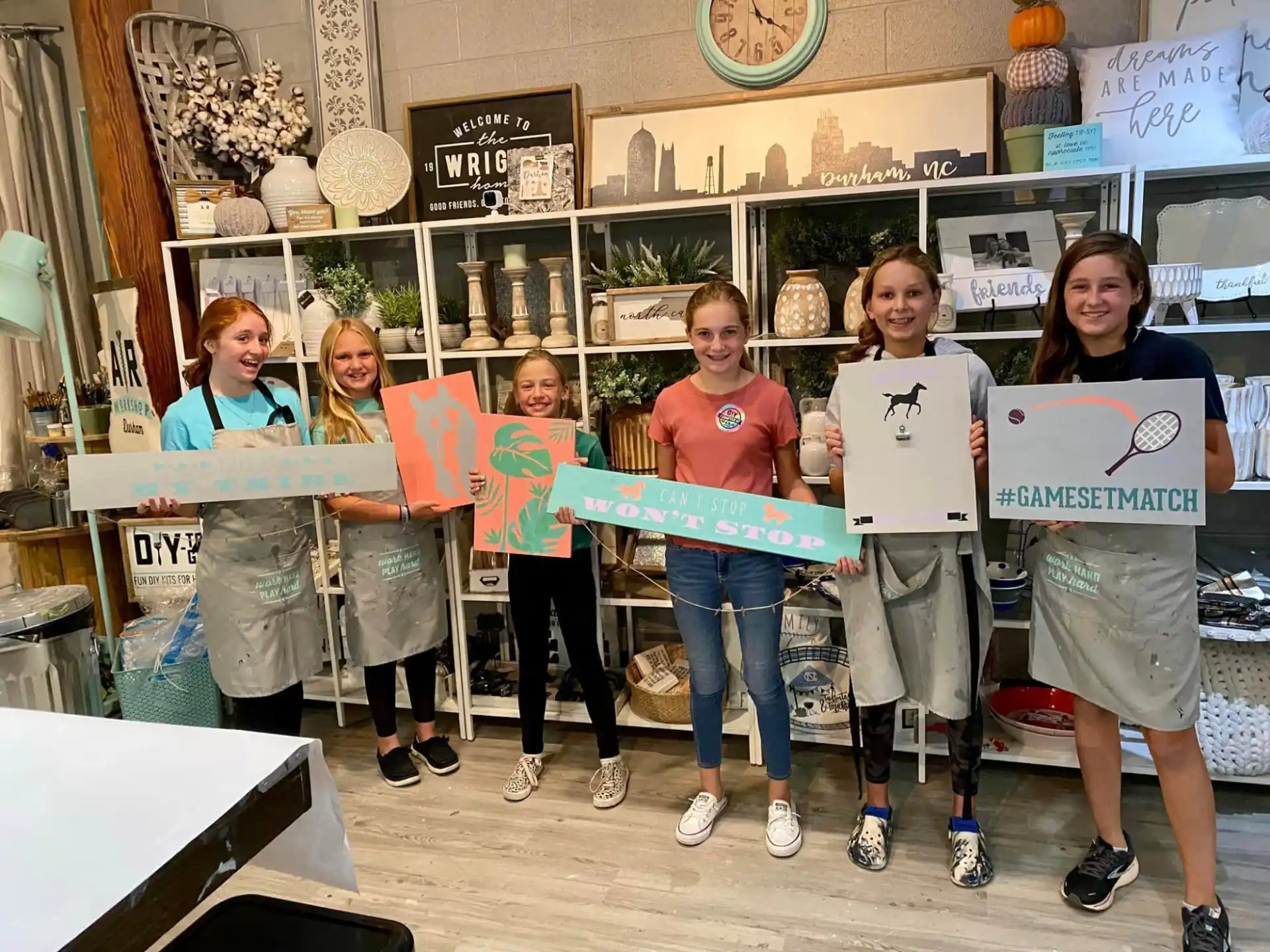a group of people holding signs