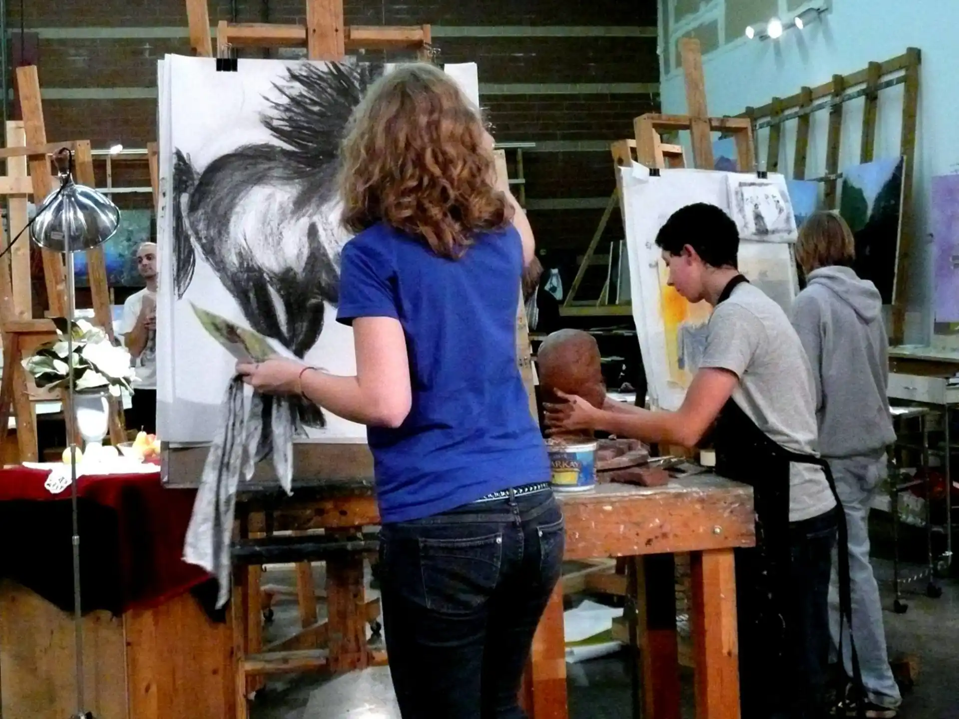 a person painting a picture