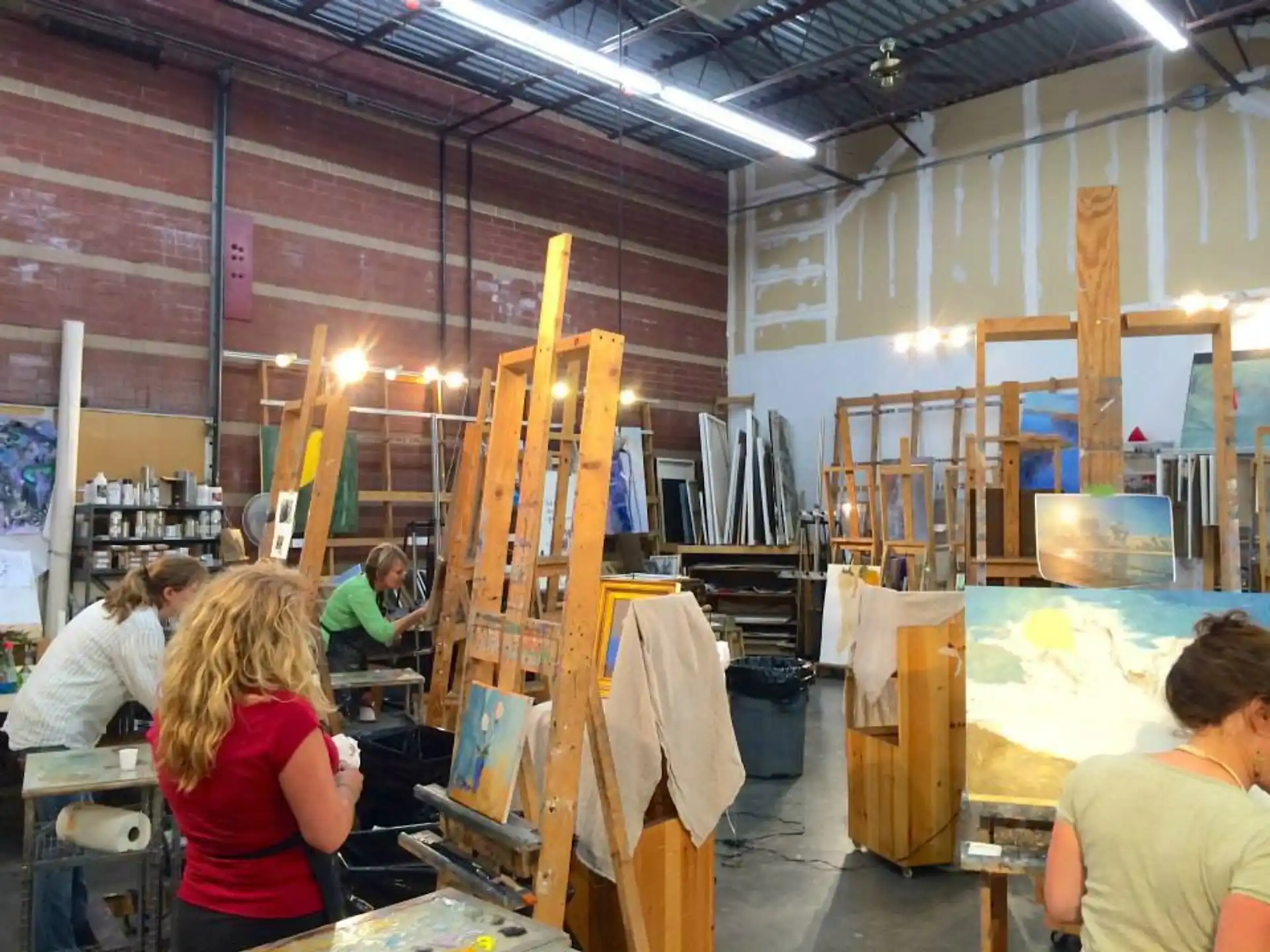 people working in a workshop
