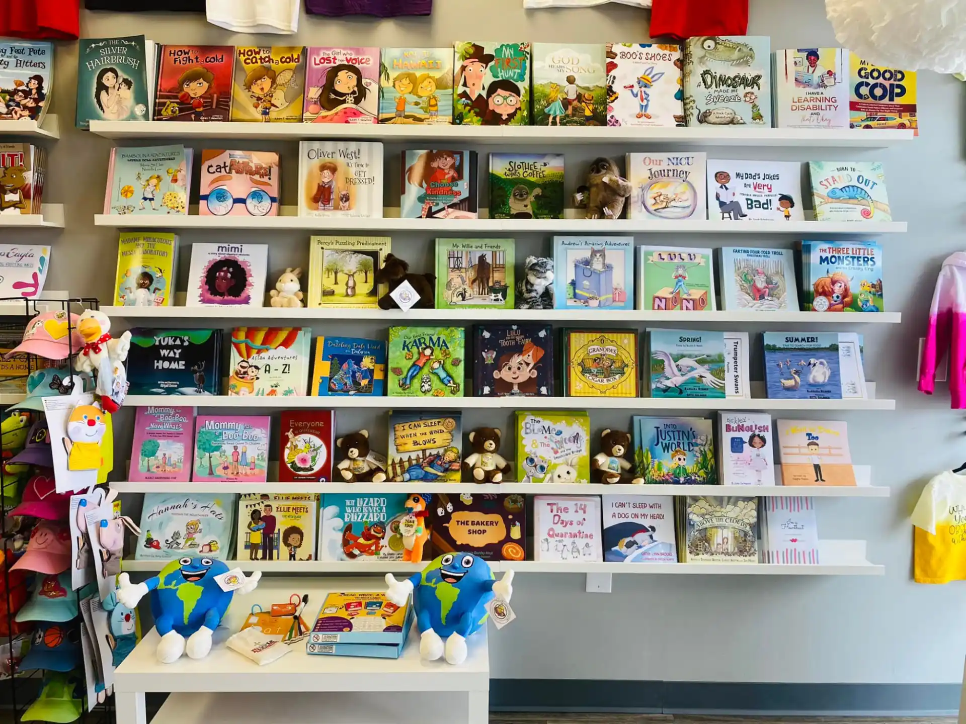 shelves of stuffed toys