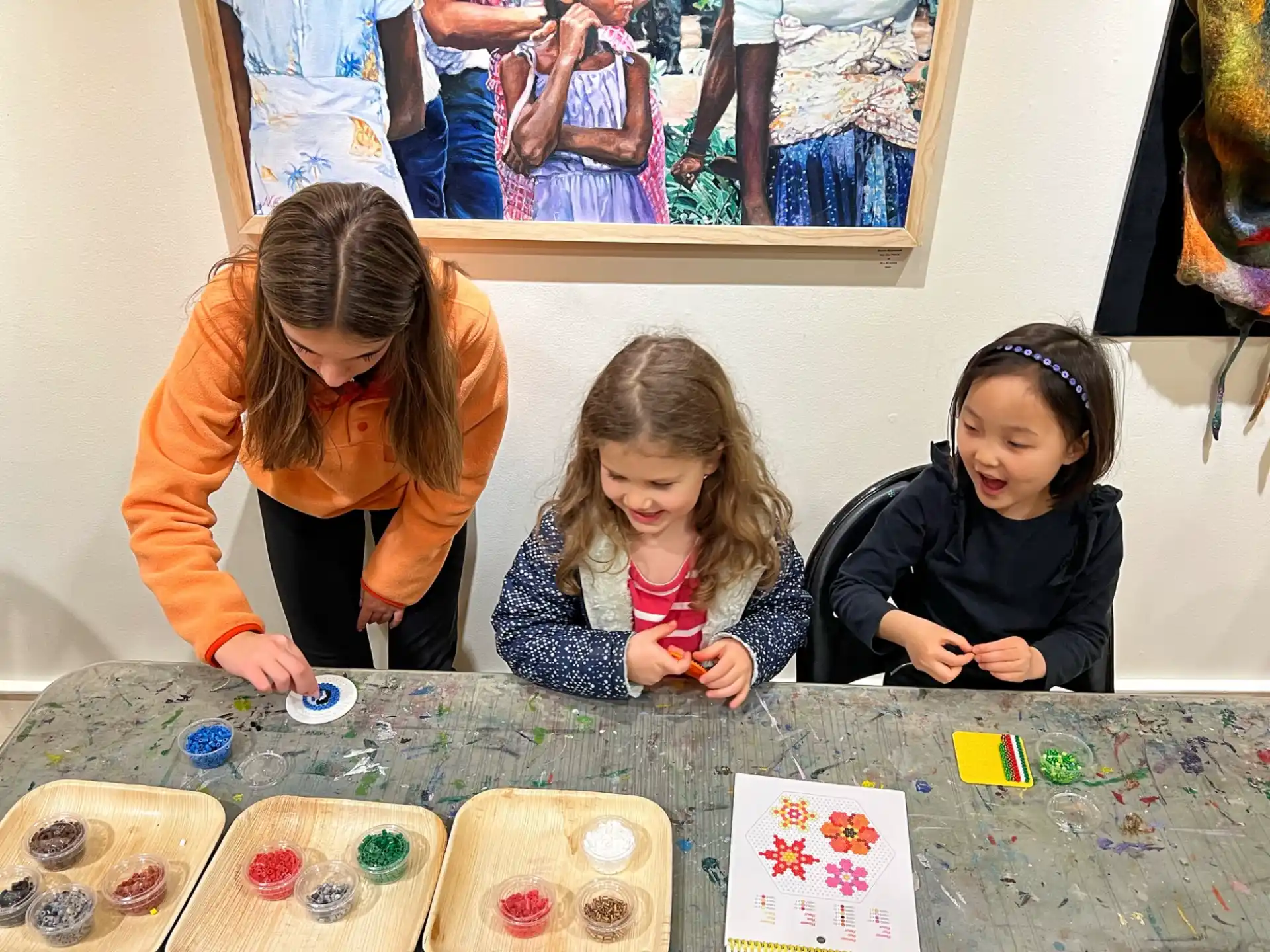 a group of children playing a board game