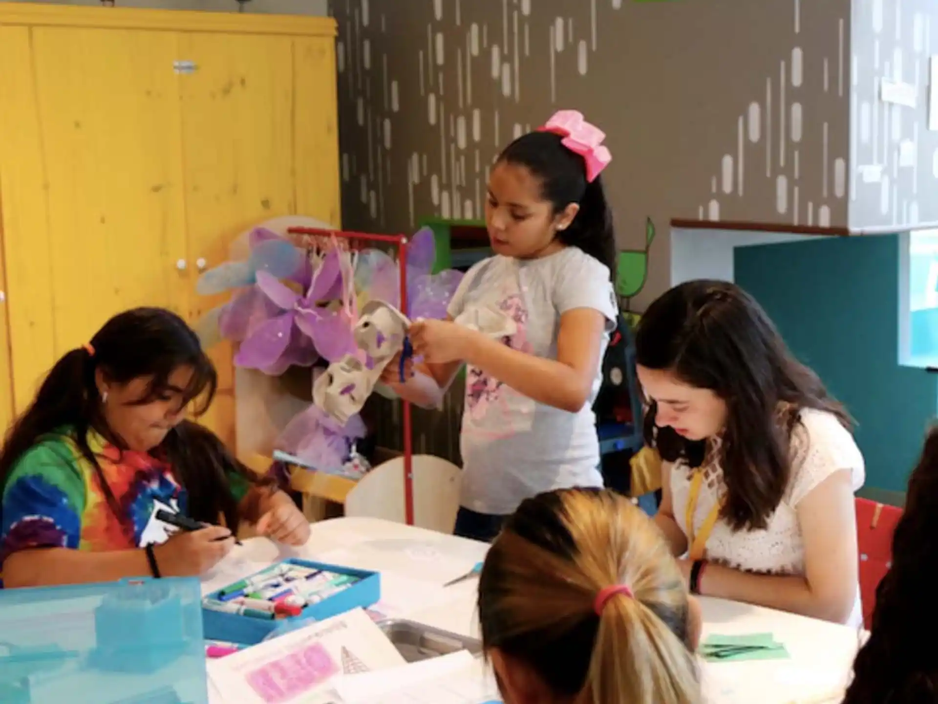 a group of children in a classroom