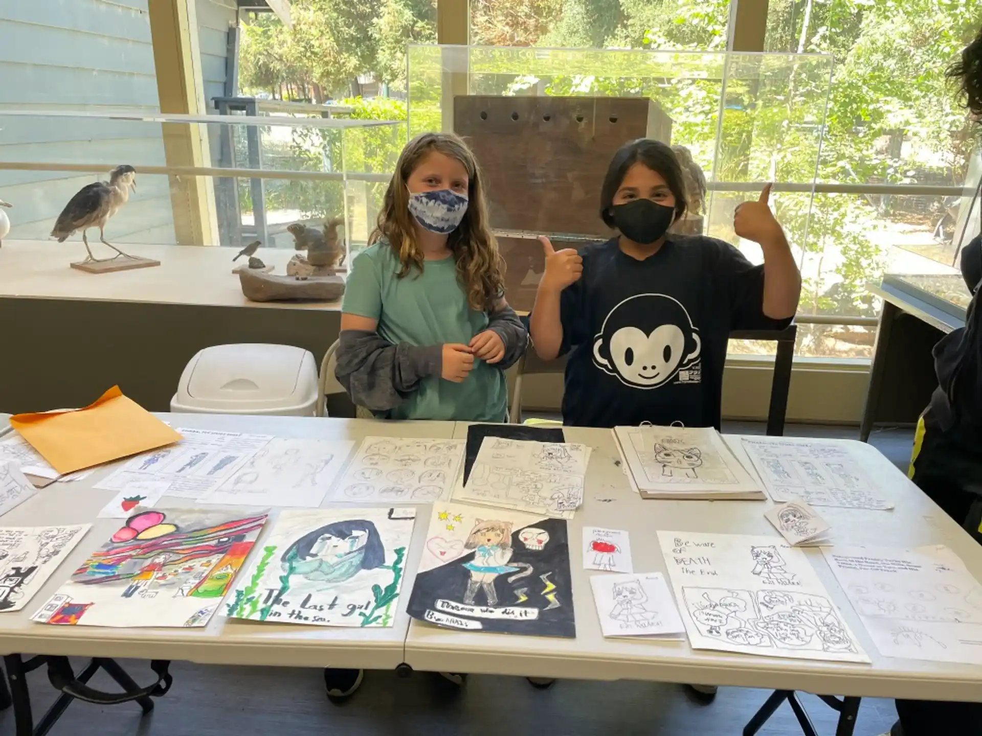 a group of people wearing masks