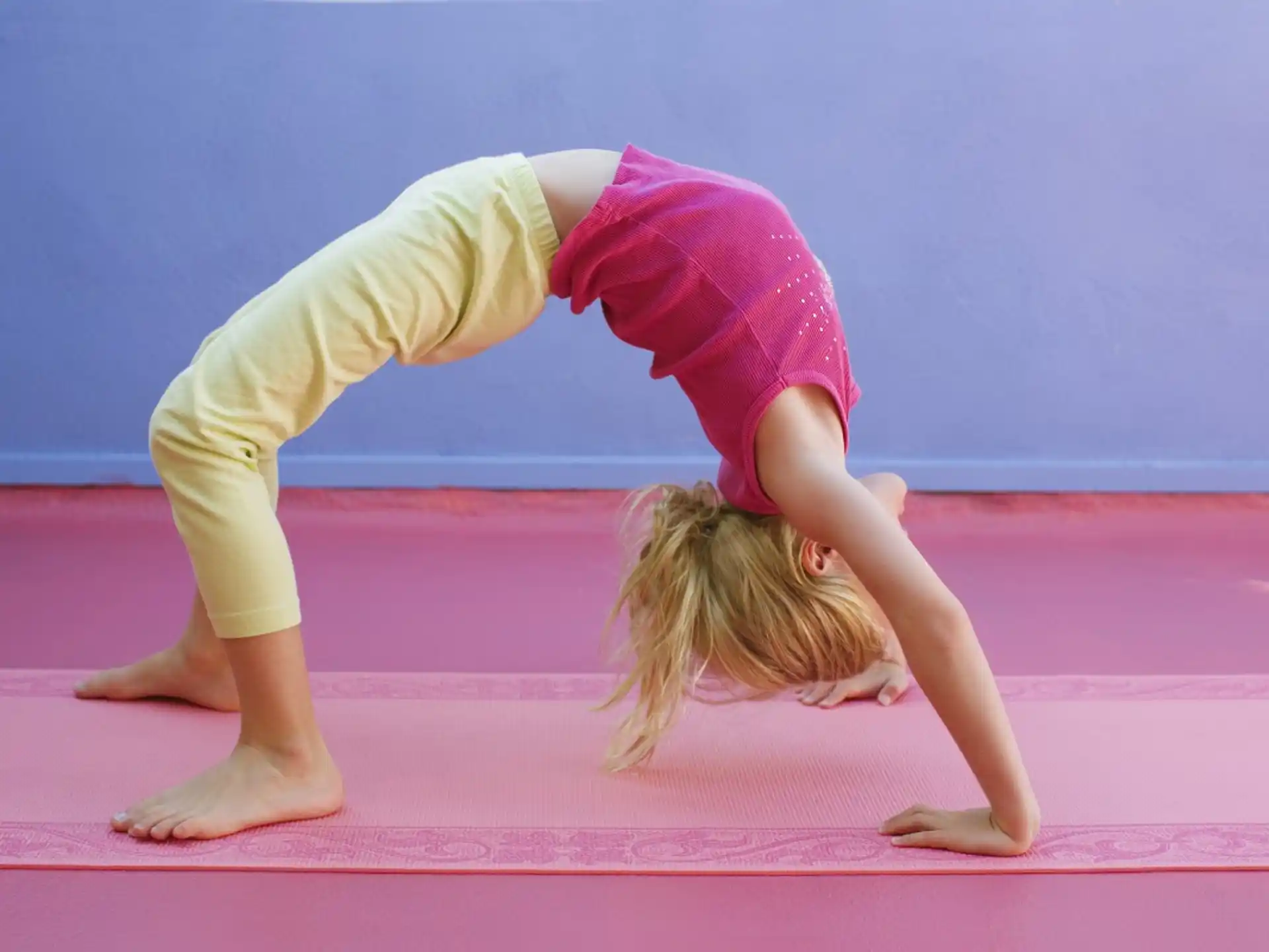 a woman doing yoga