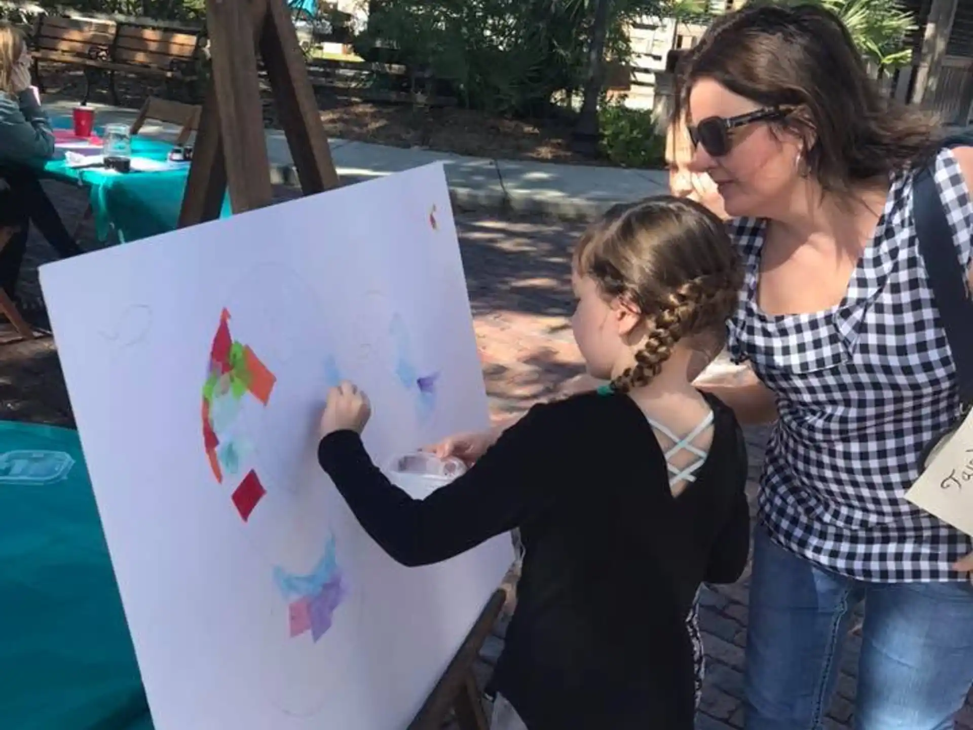 a person painting a picture