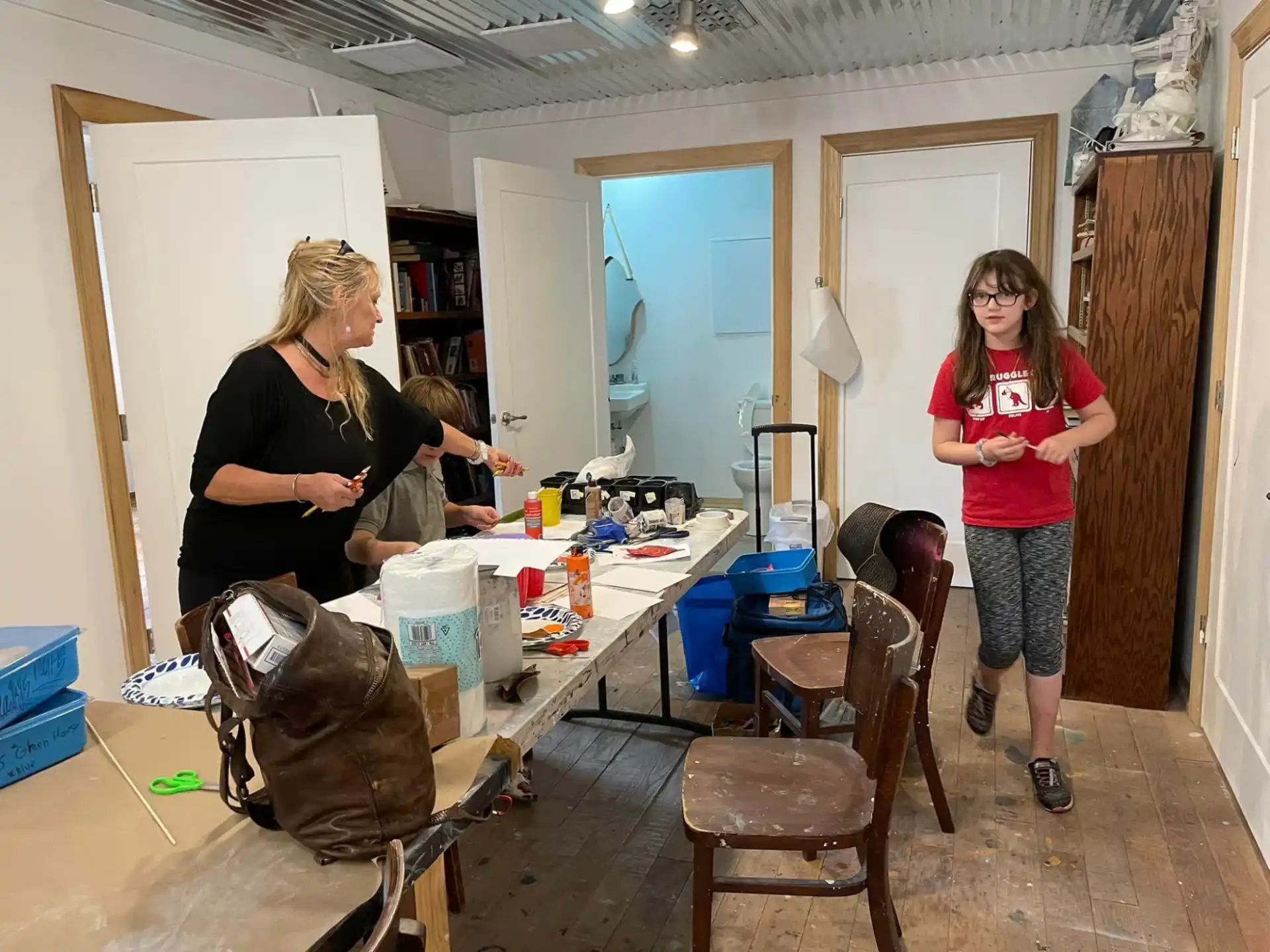 a couple of women in a room