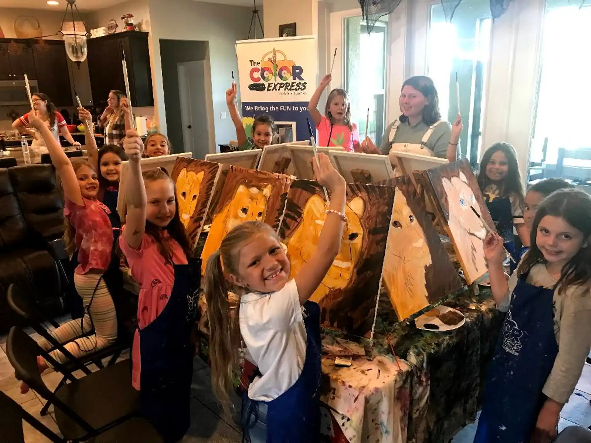 a group of children in a room