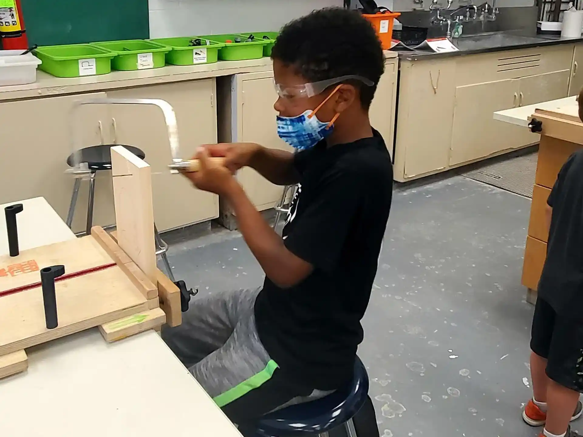 a person wearing a mask