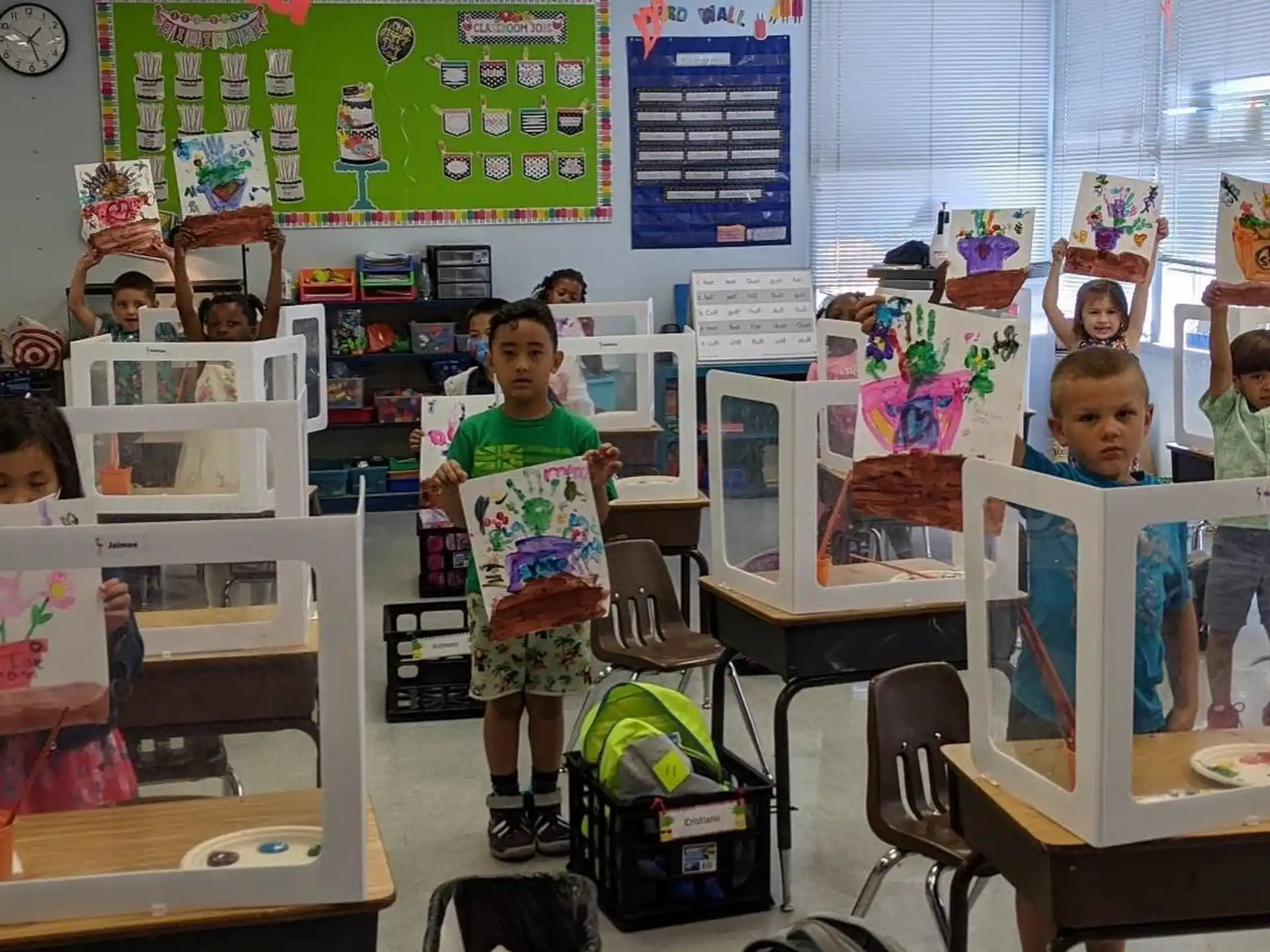 a group of children in a classroom