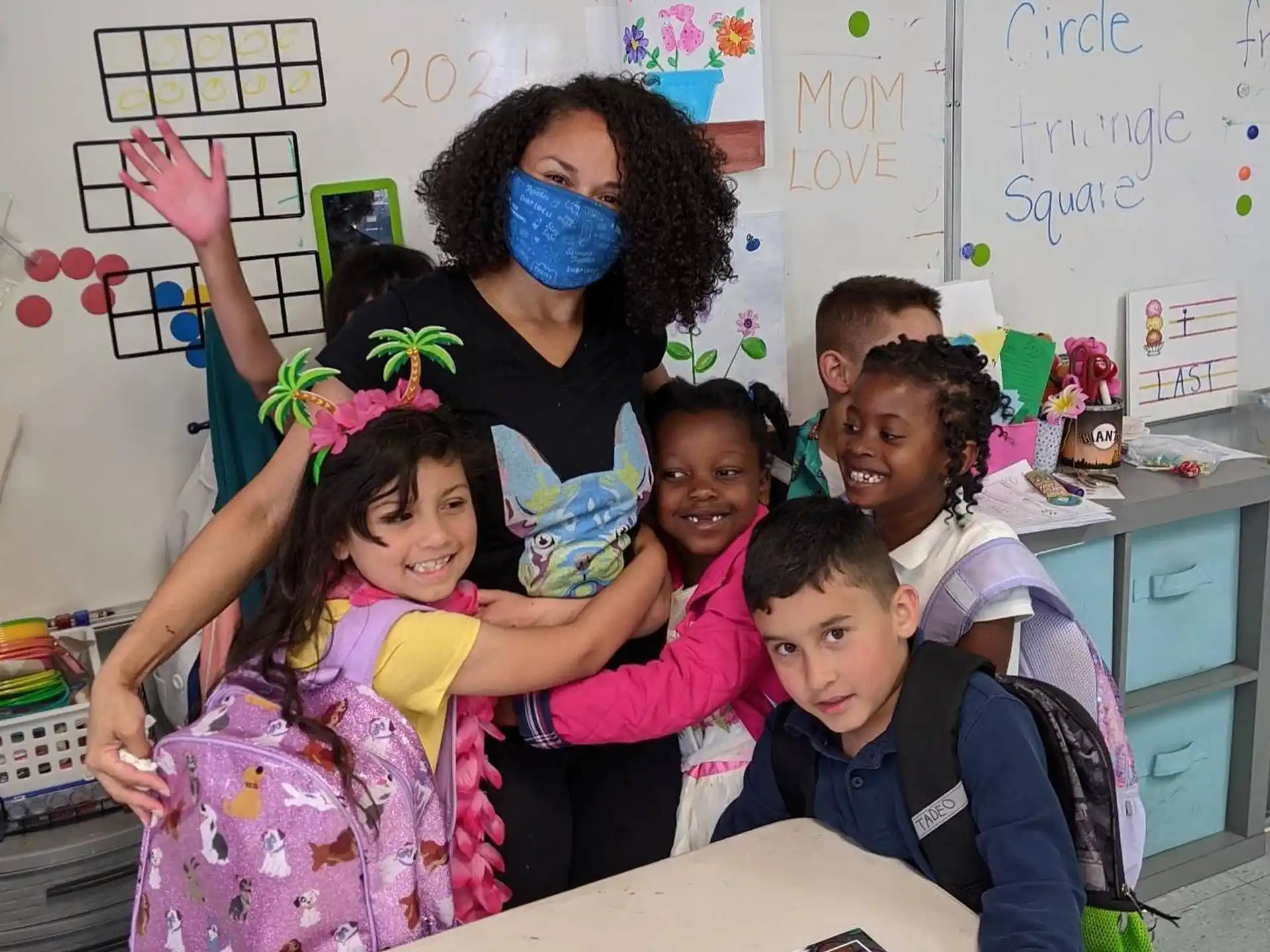 a group of children in a classroom
