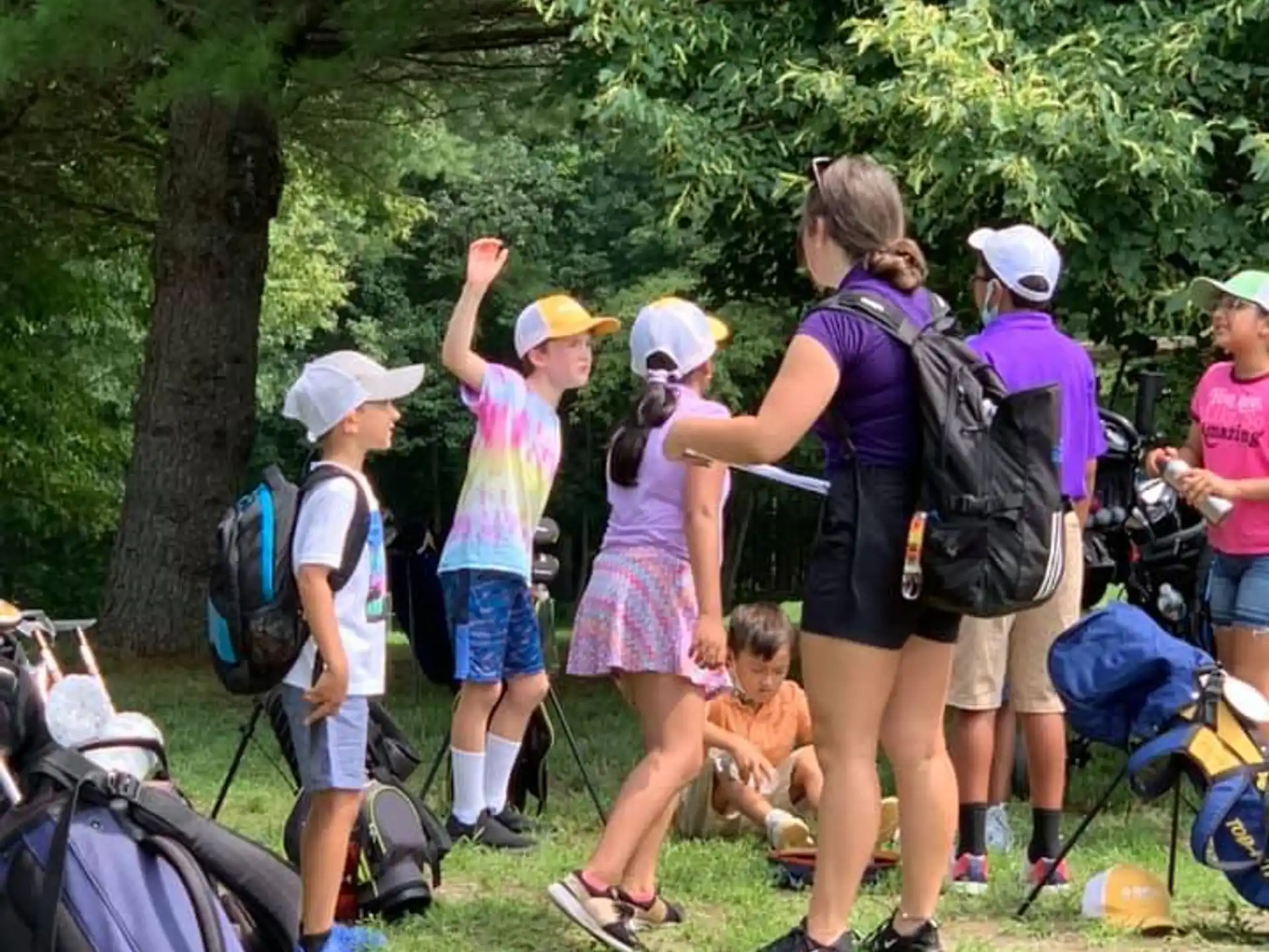 a group of people standing outside