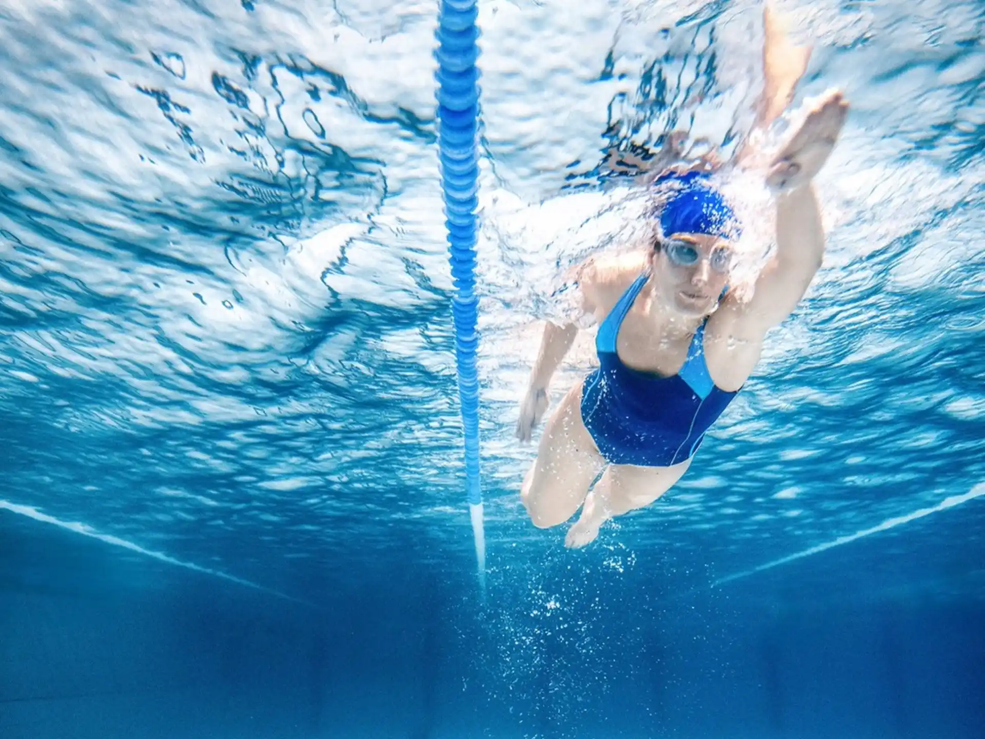 a person in a pool