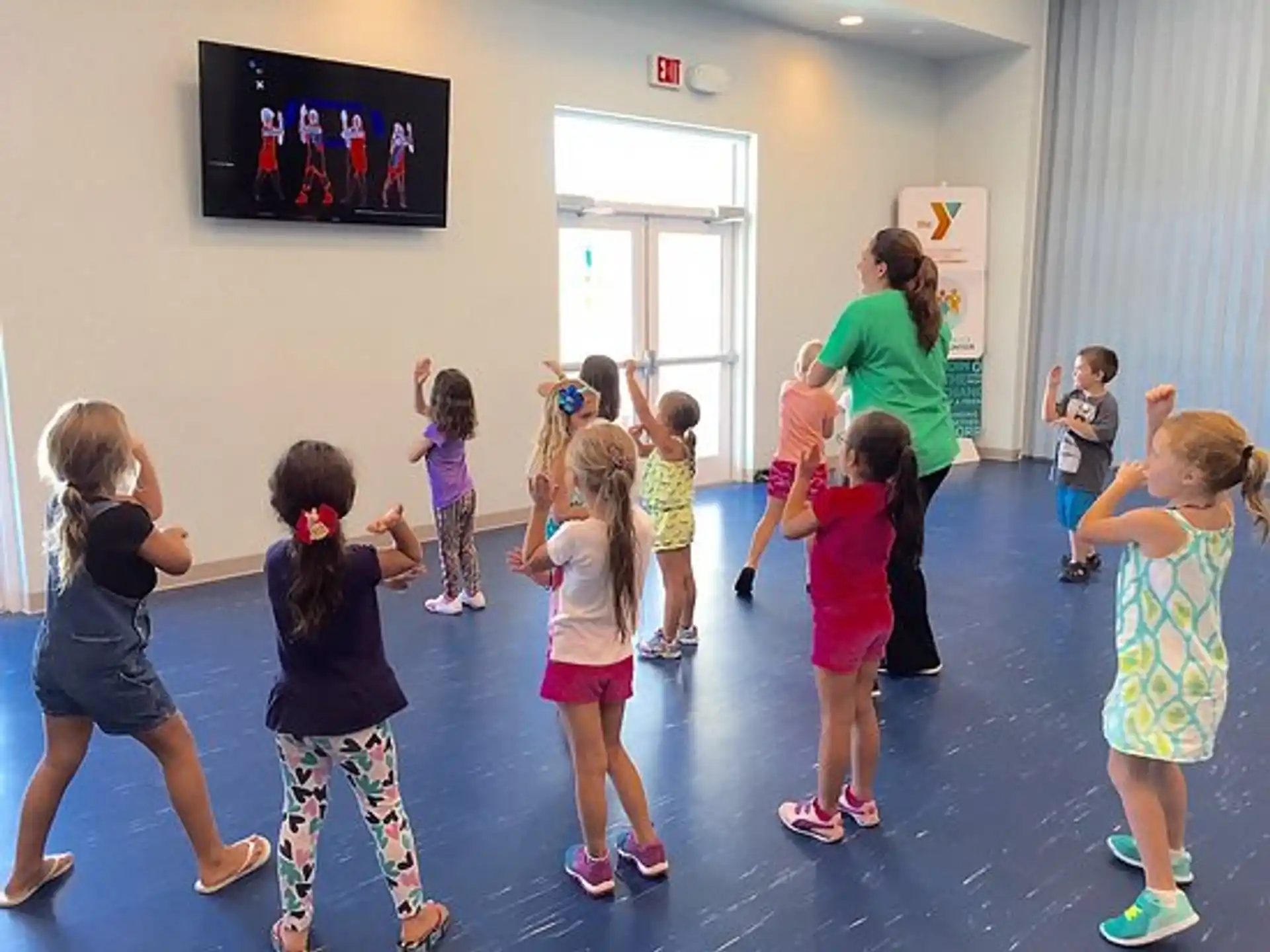 a group of children in a room