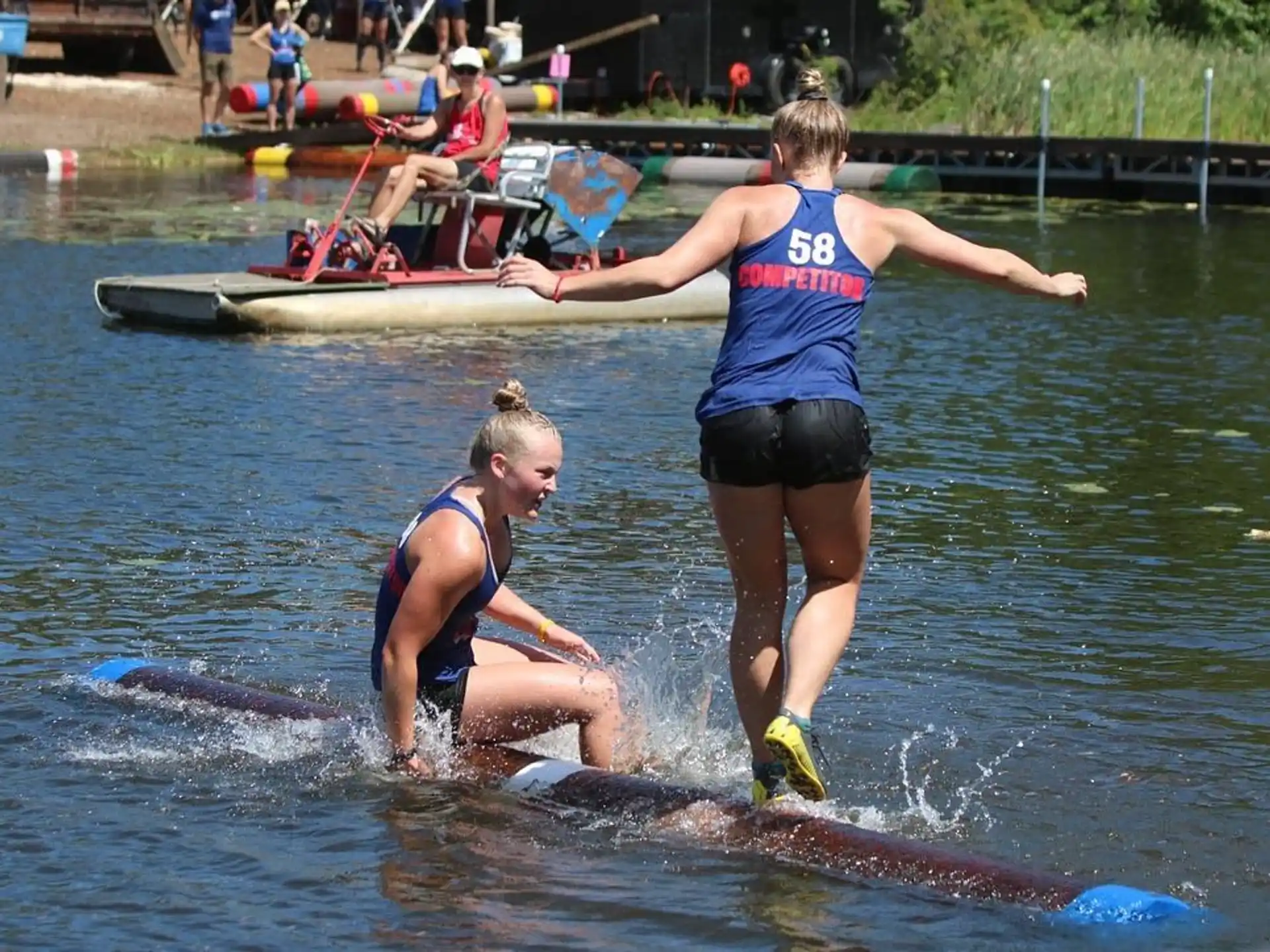 two women in water