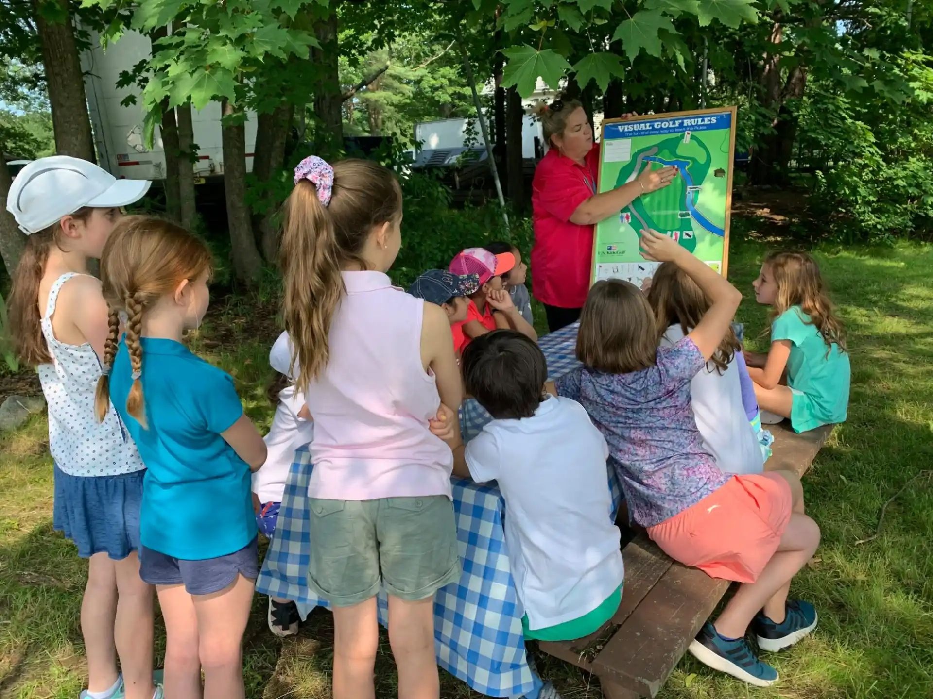 a group of children playing outside