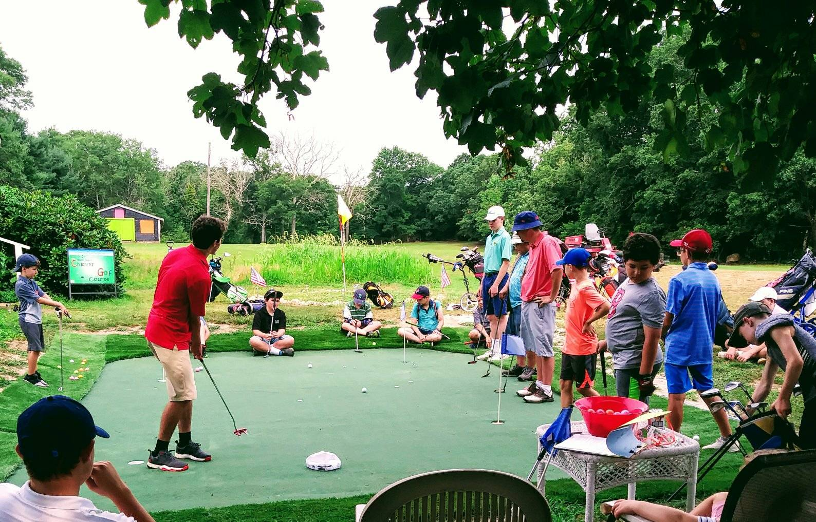 a group of people at a park