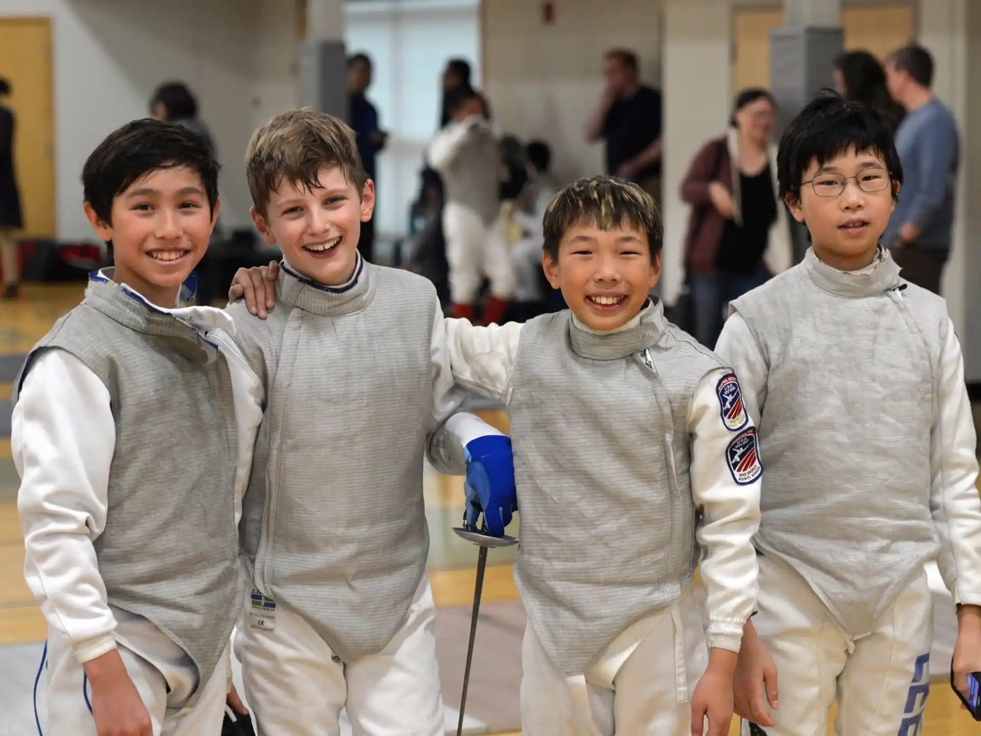 a group of boys posing for a picture