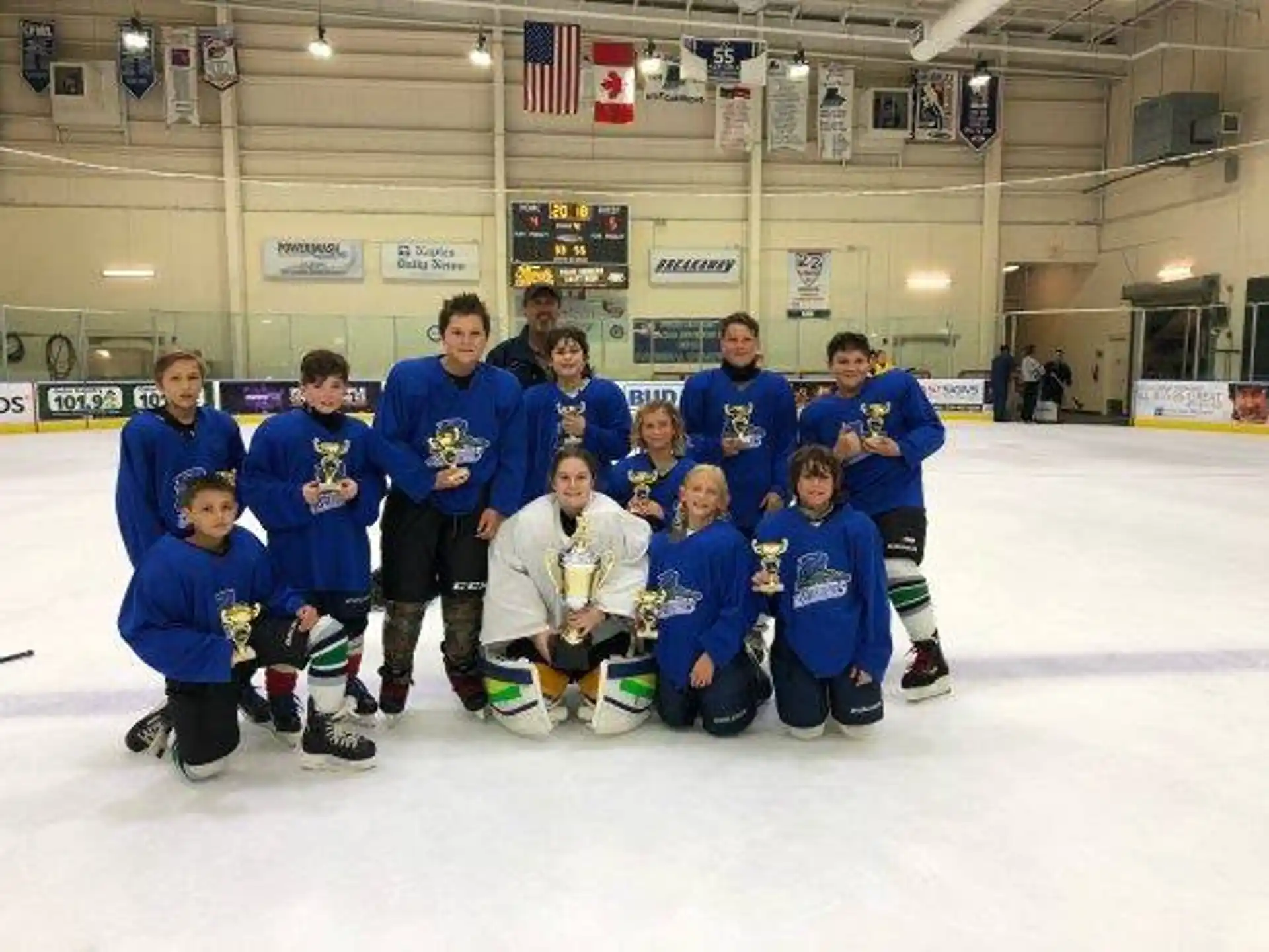 a group of people in blue uniforms