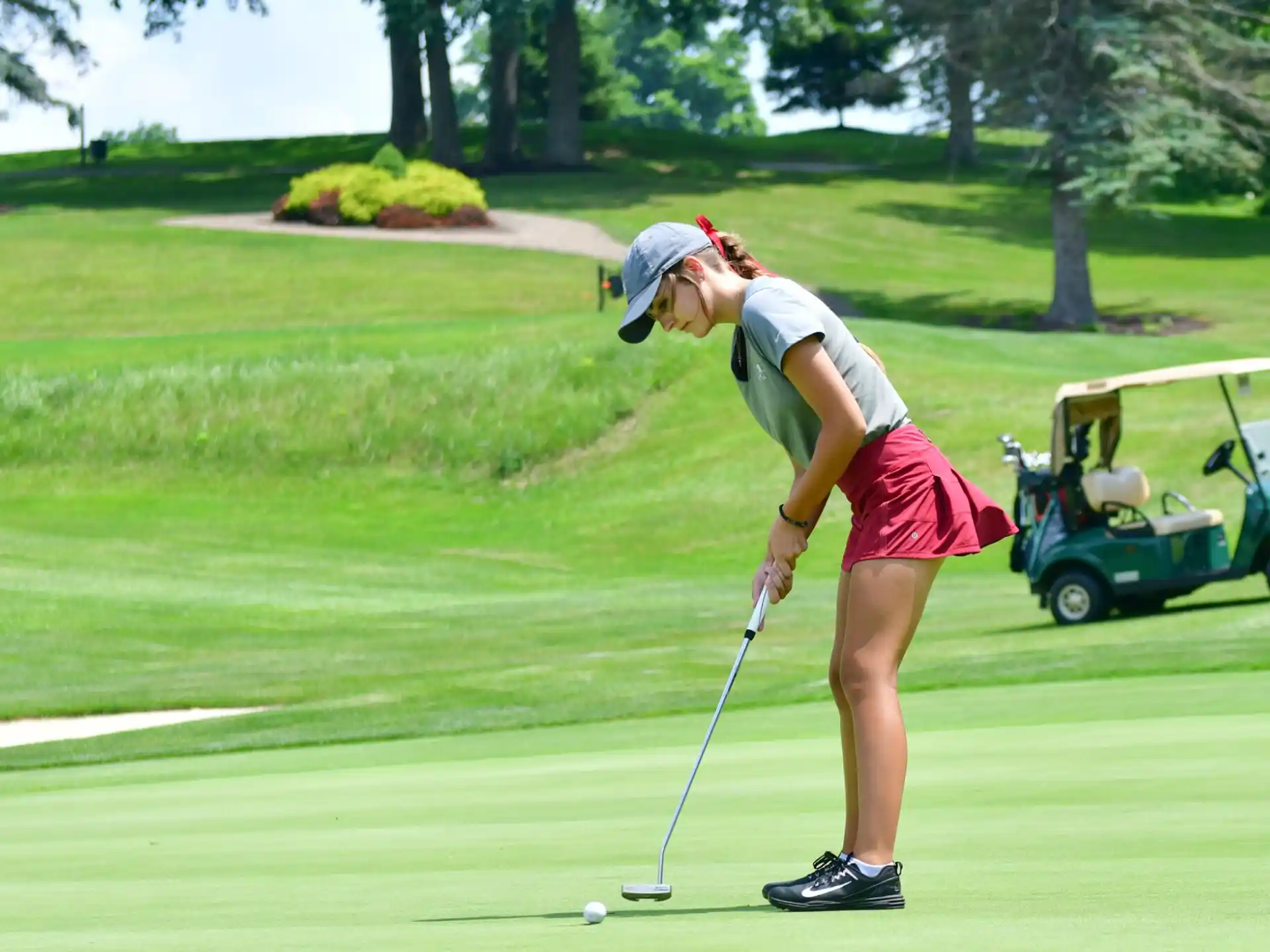 a person playing golf