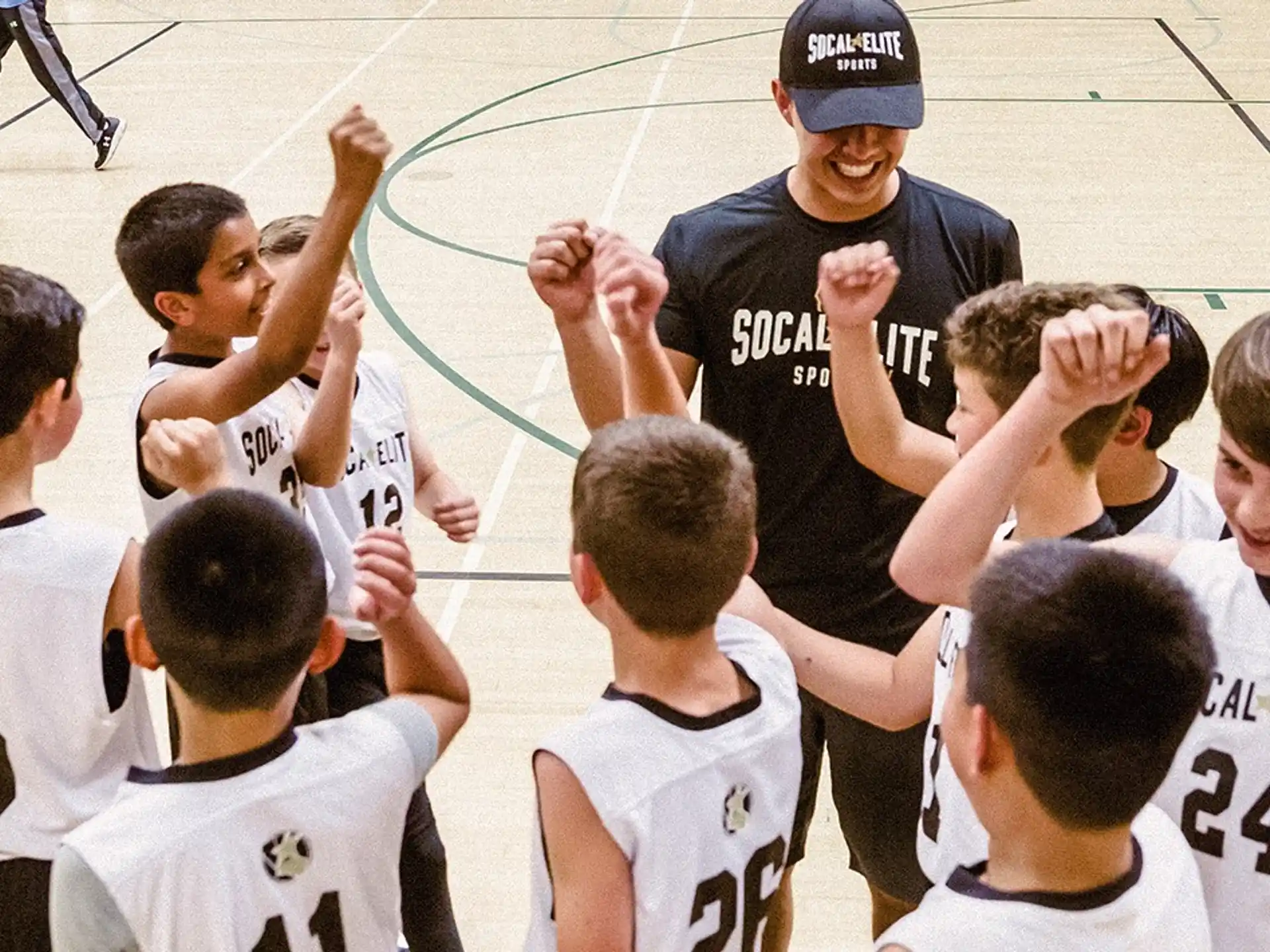a group of boys in a gym