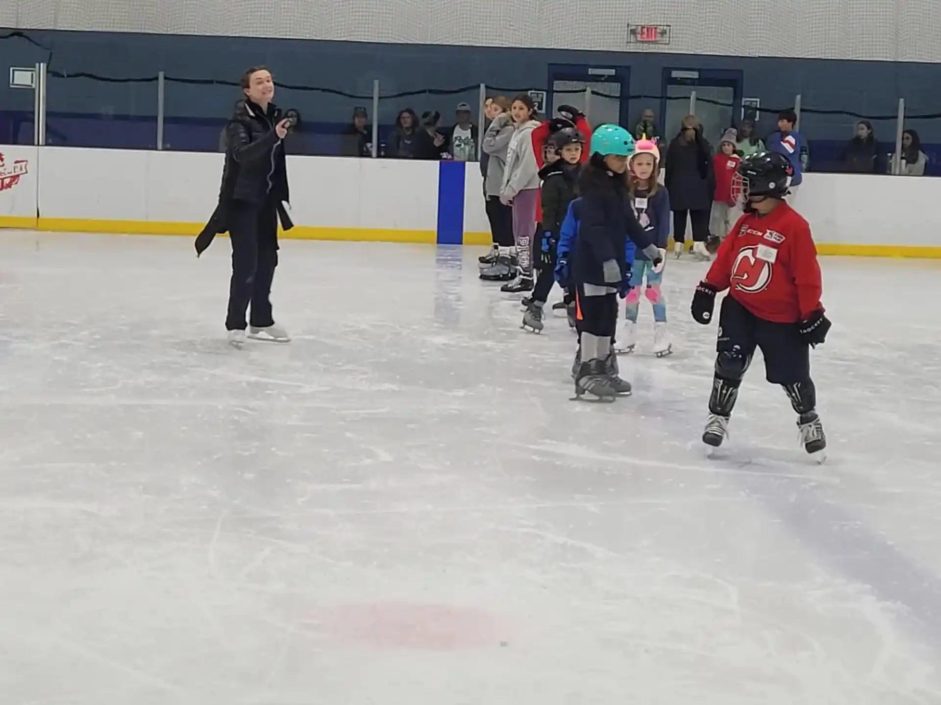 a group of people on ice