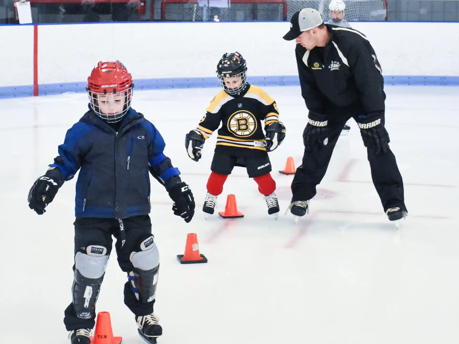 a group of people on ice