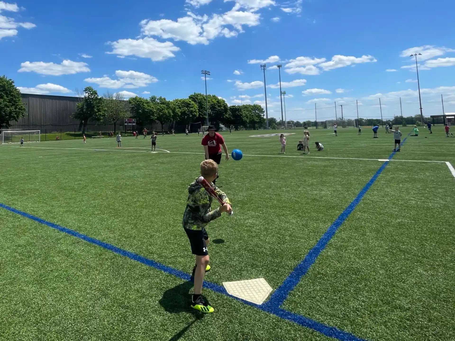 a boy playing football