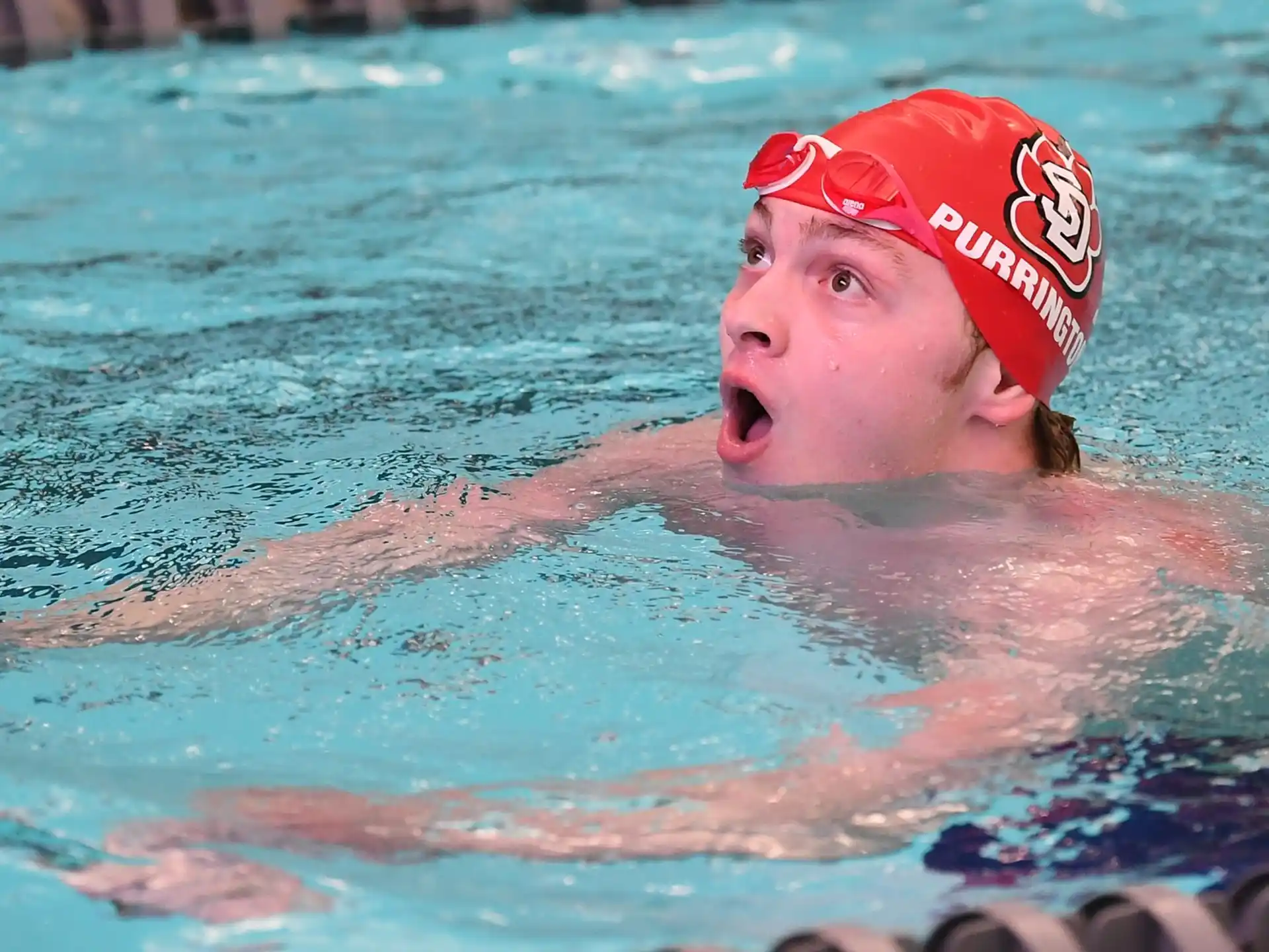 a person in a pool