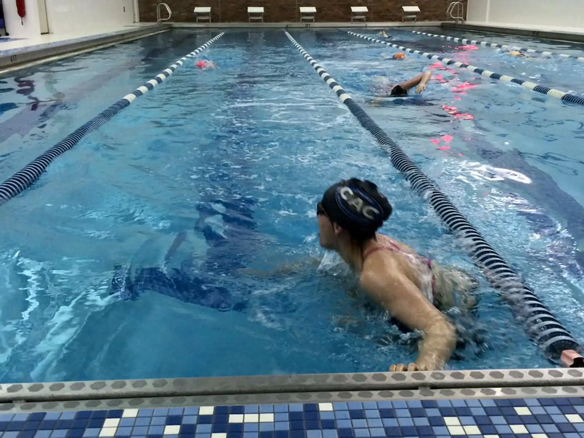 a person in a pool