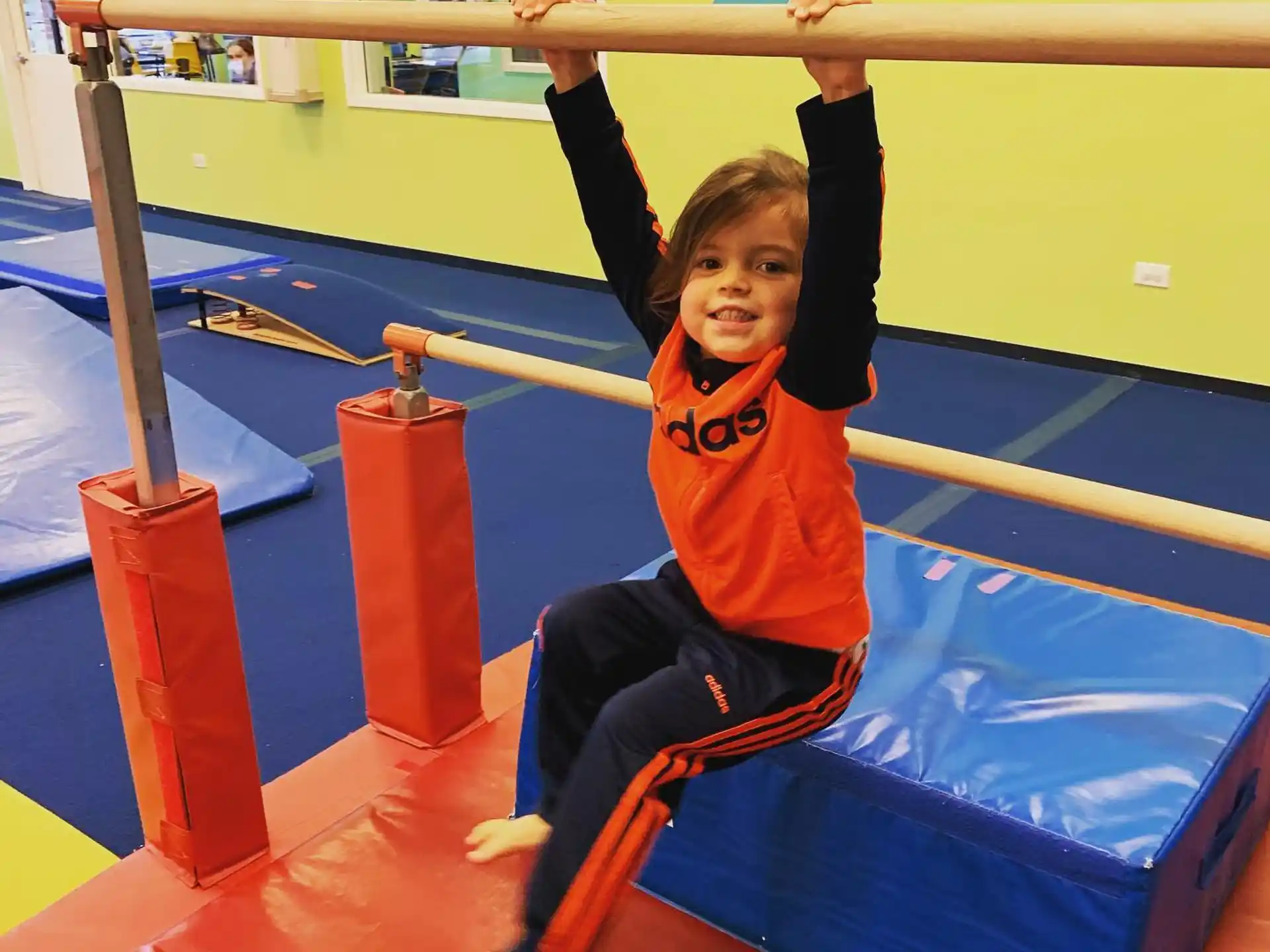 a girl on a trampoline