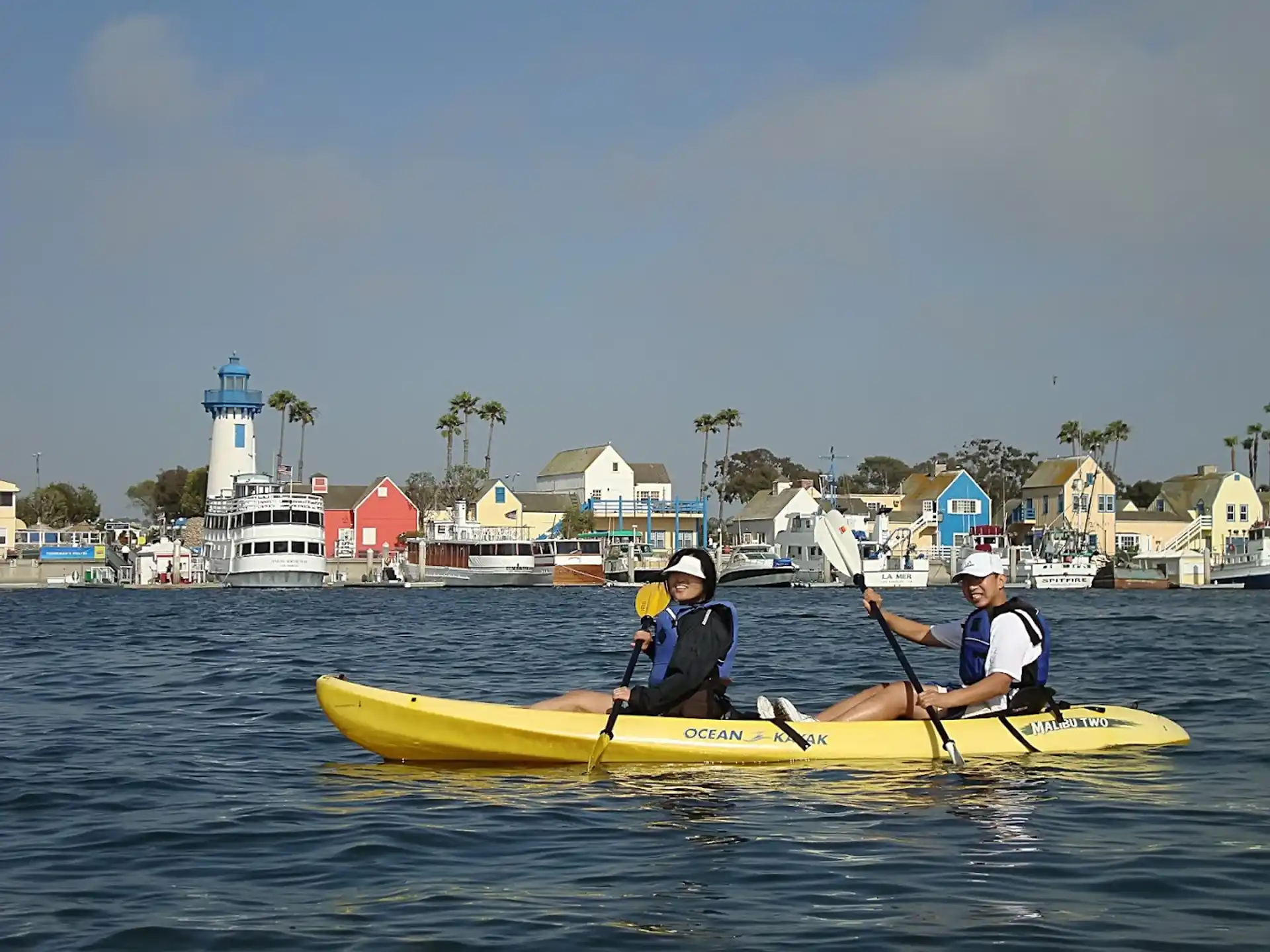 two people in a canoe