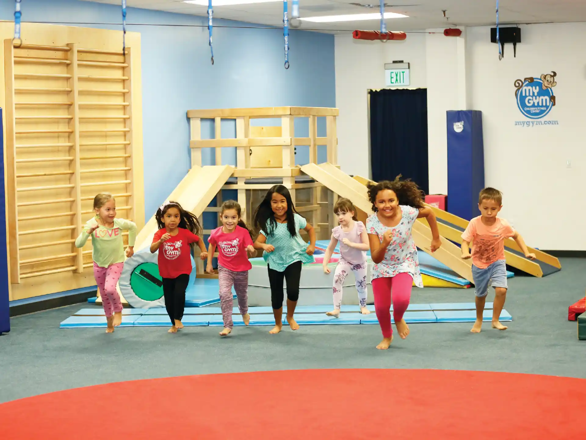 a group of children in a gym