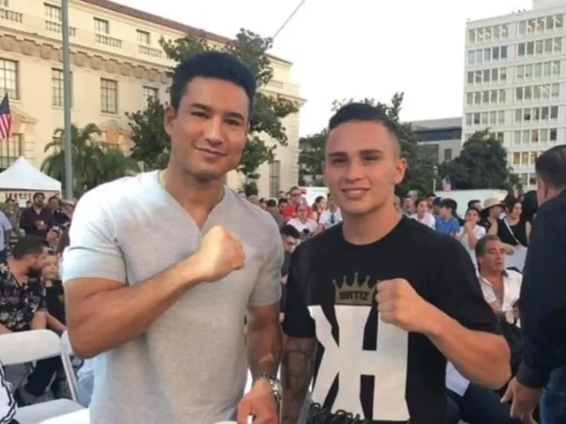 two men posing for a picture