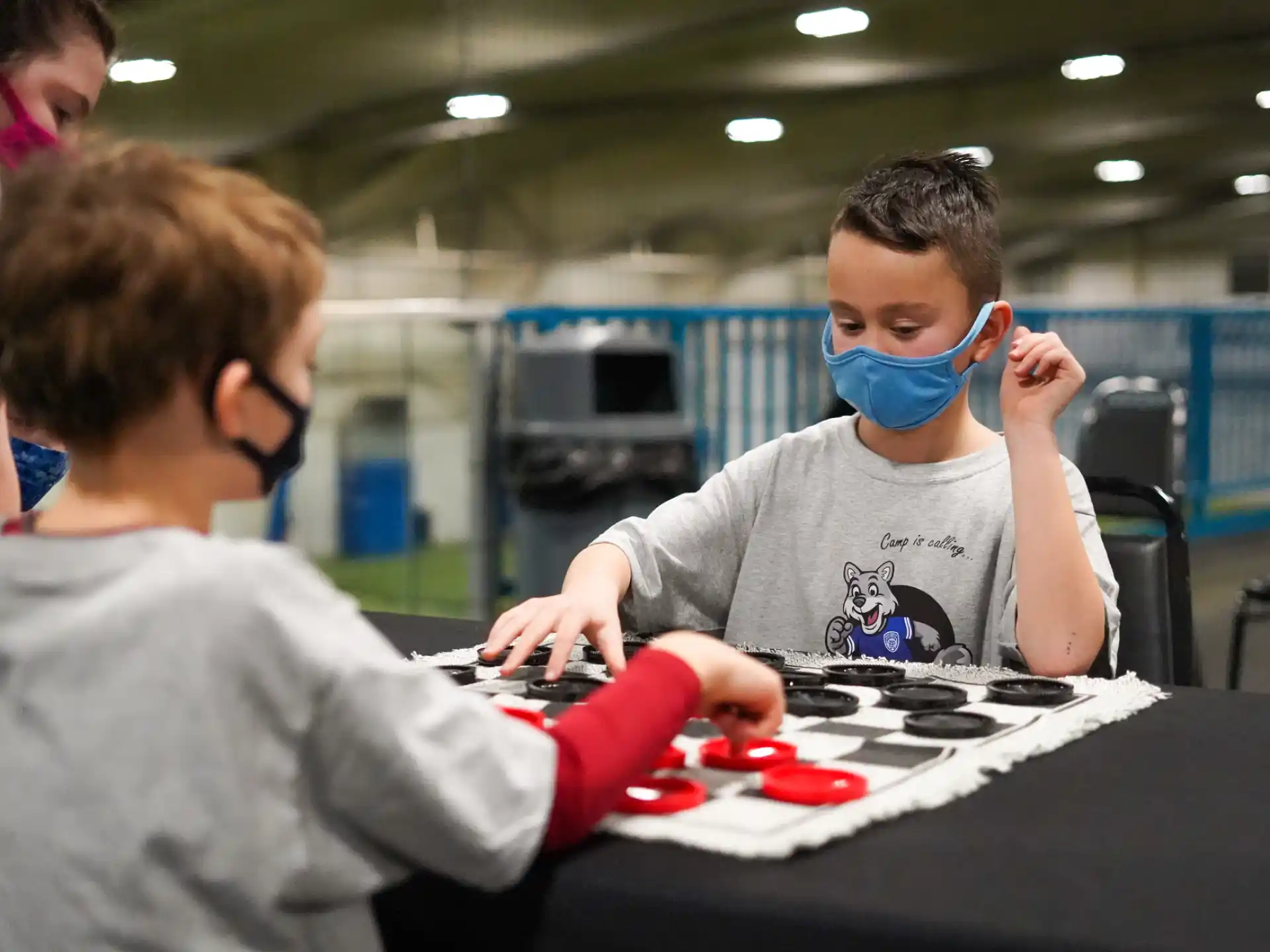 a few boys wearing safety goggles