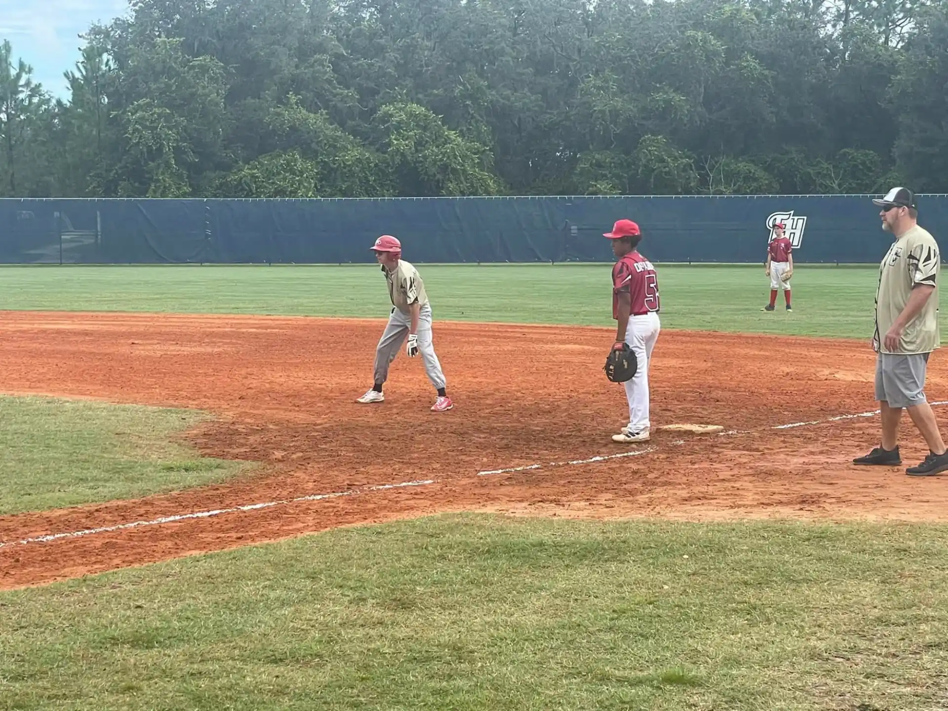a group of baseball players on a field