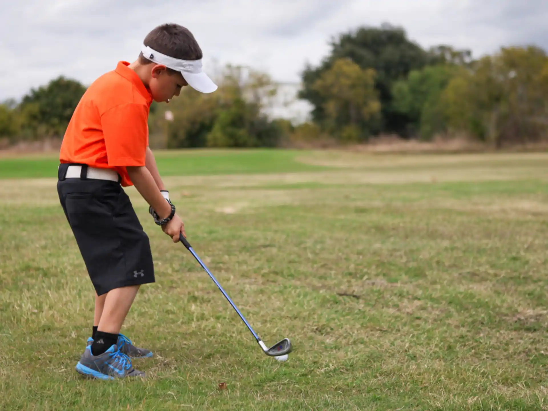 a person playing golf