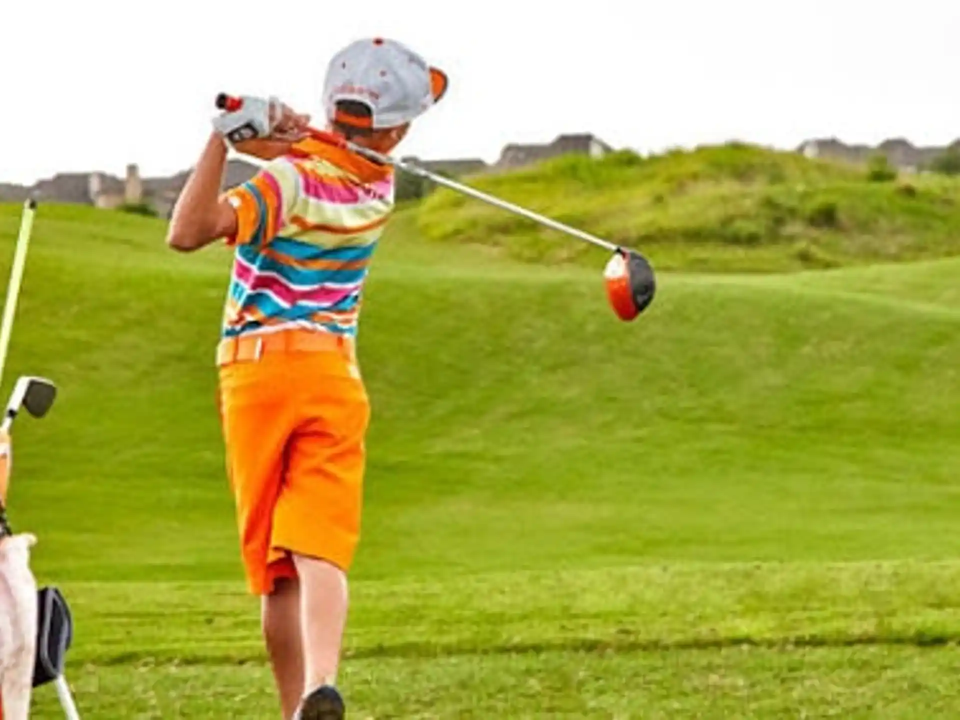 a person playing golf