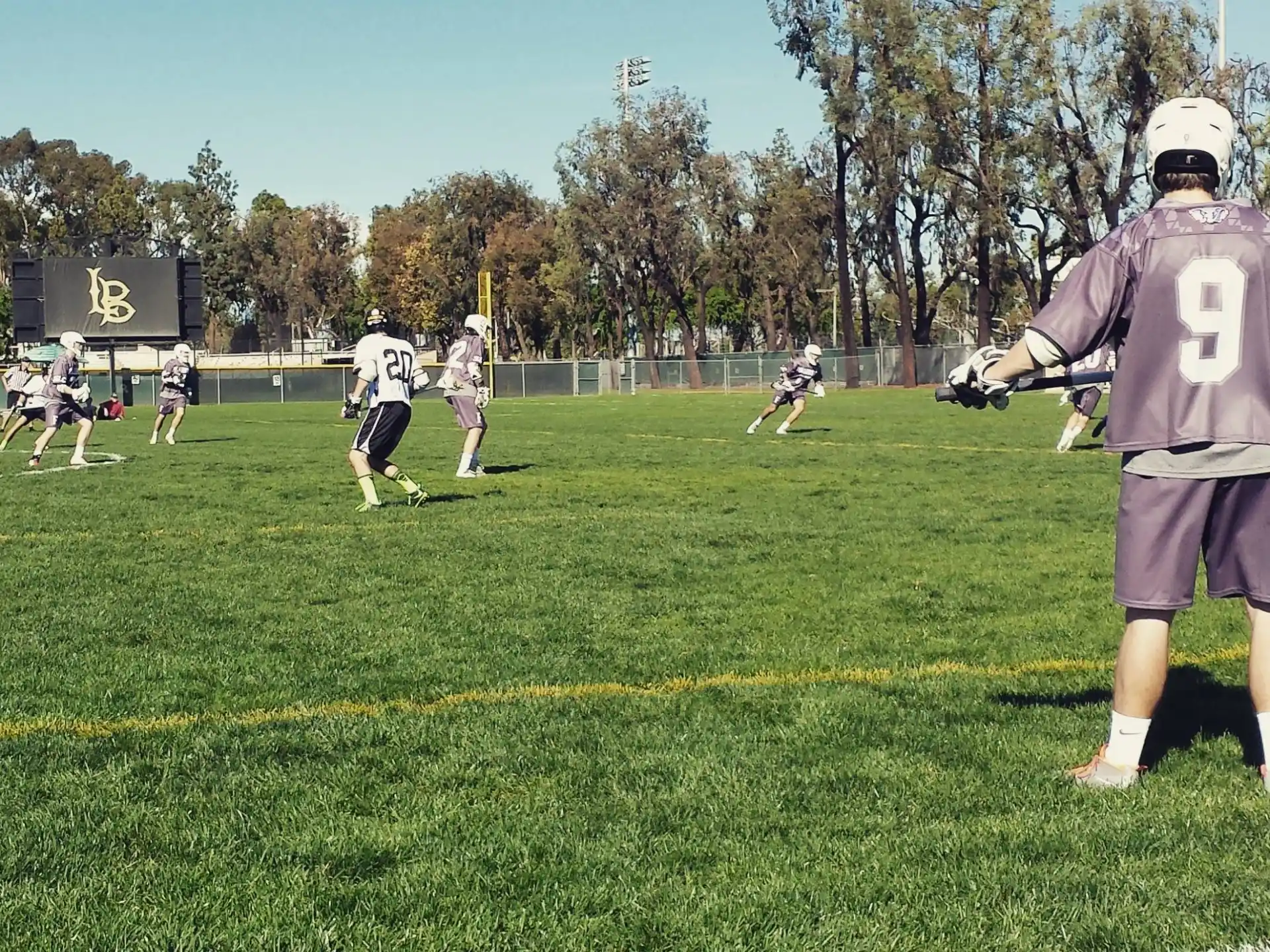 a group of people playing football