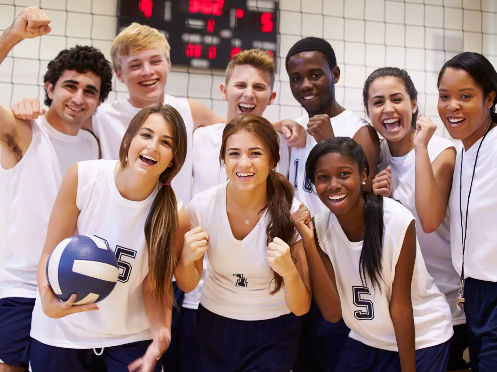 a group of people posing for a photo