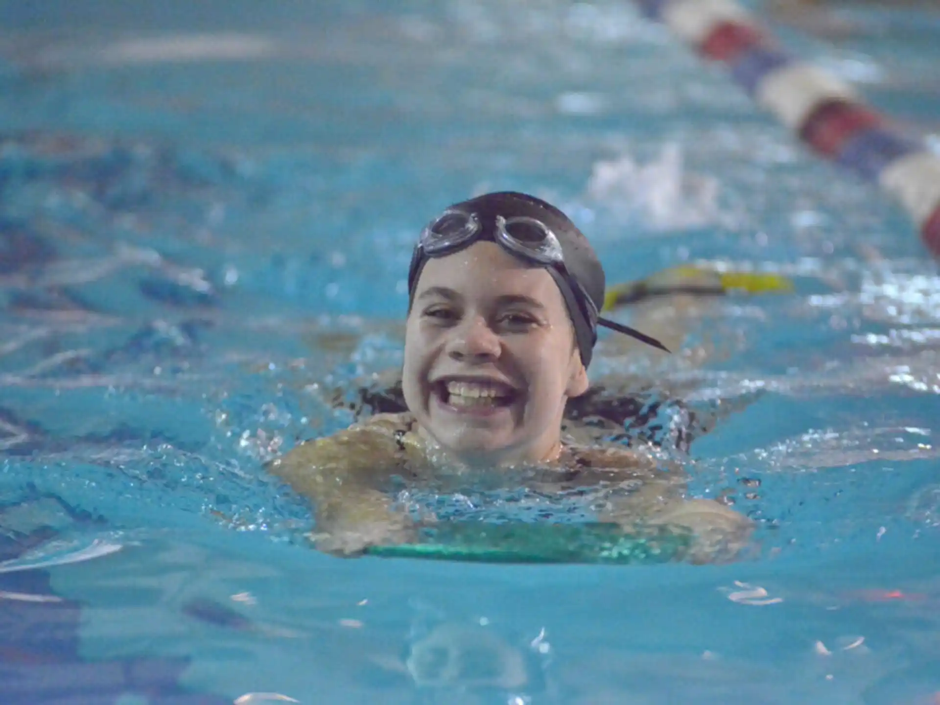 a person in a pool