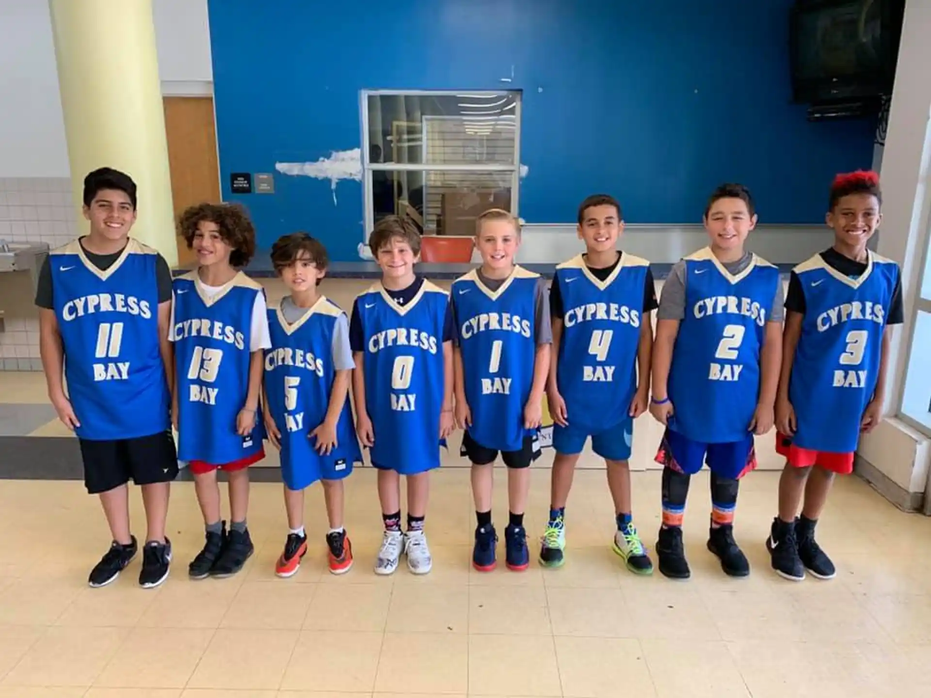 a group of boys in sports uniforms