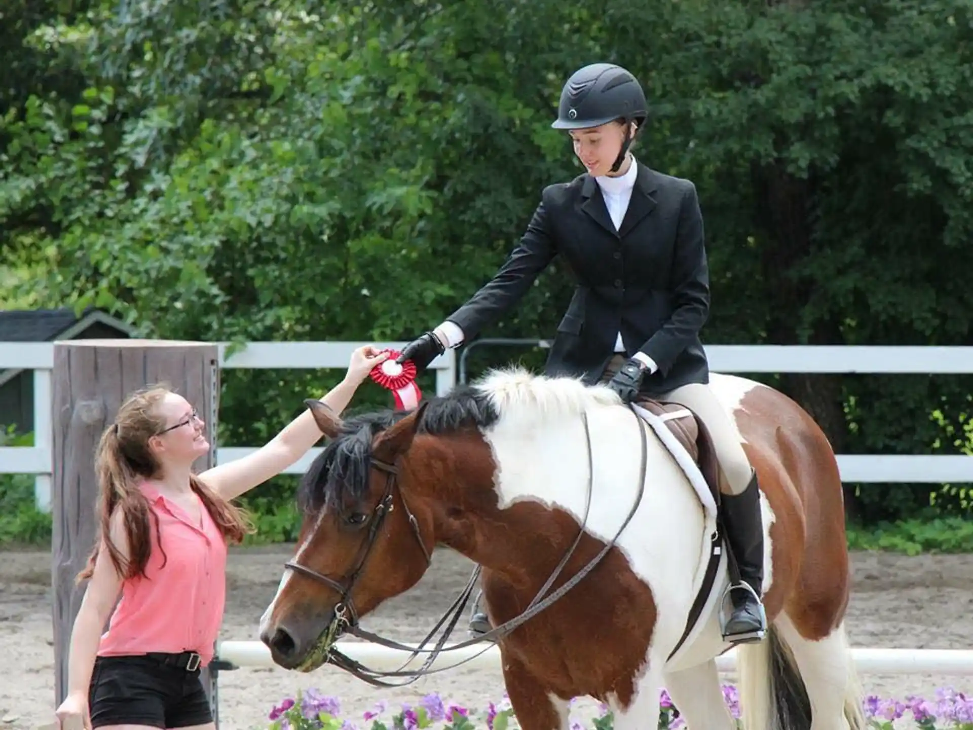 a person riding a horse