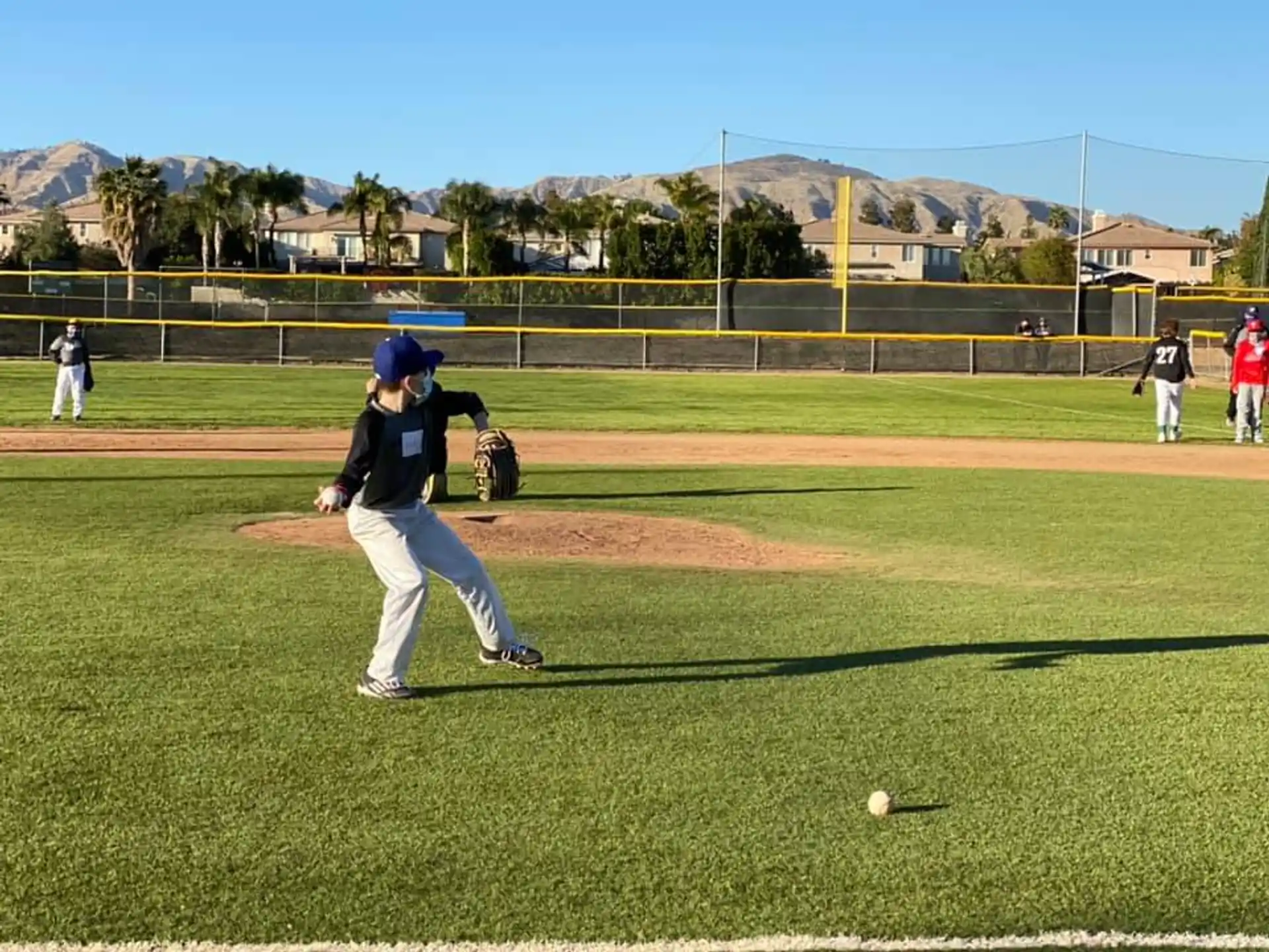 a kid playing baseball