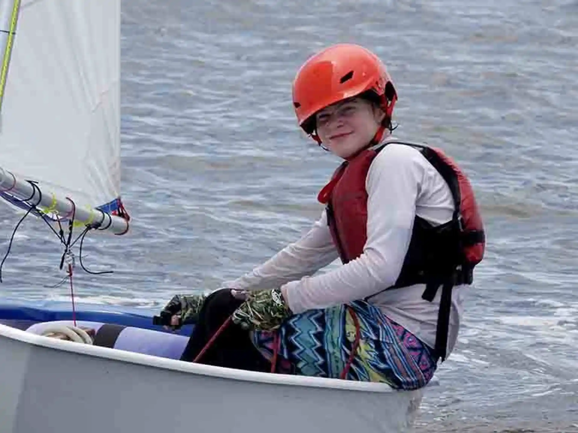 a person sailing on a boat