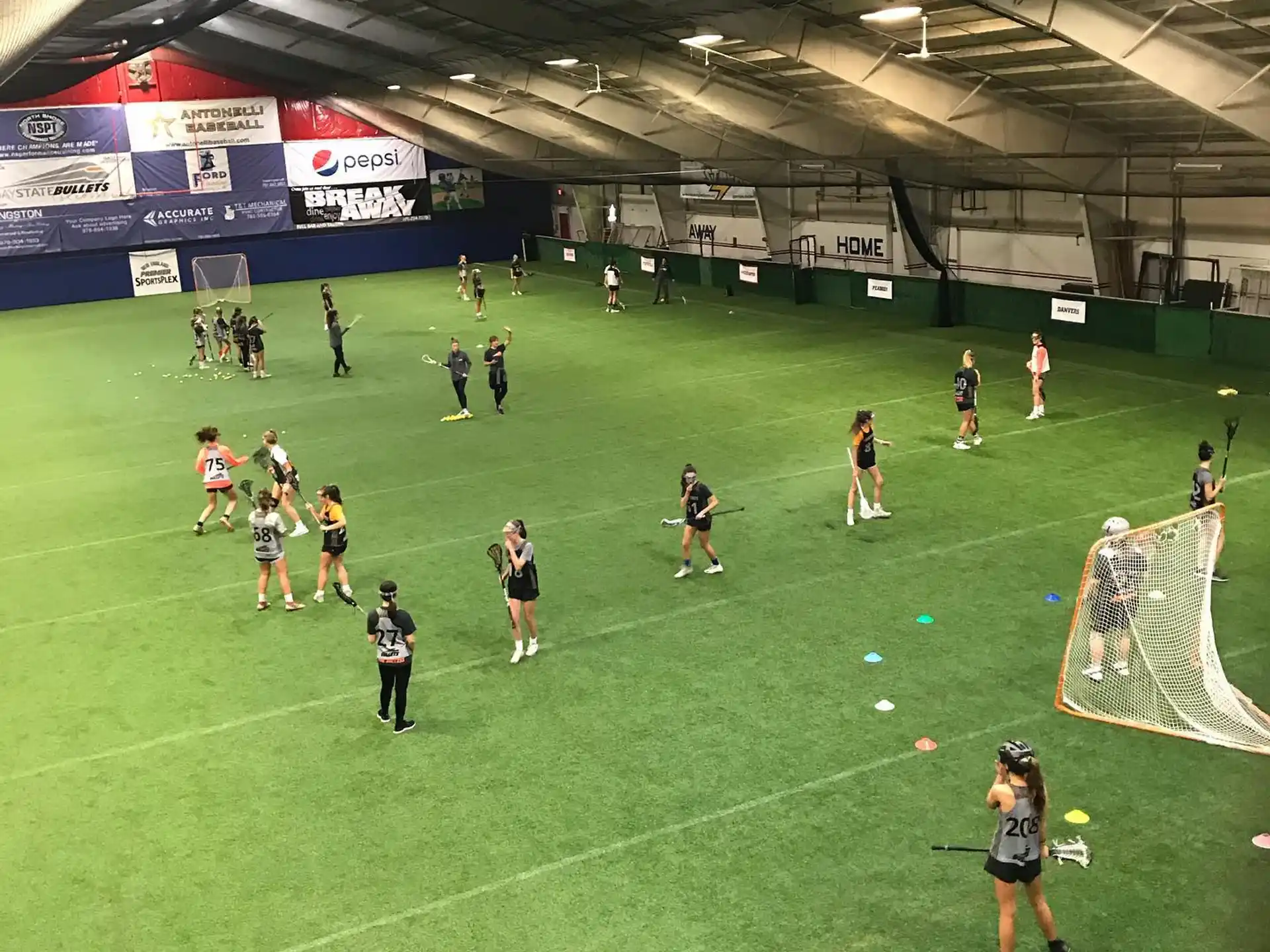 a group of people playing football