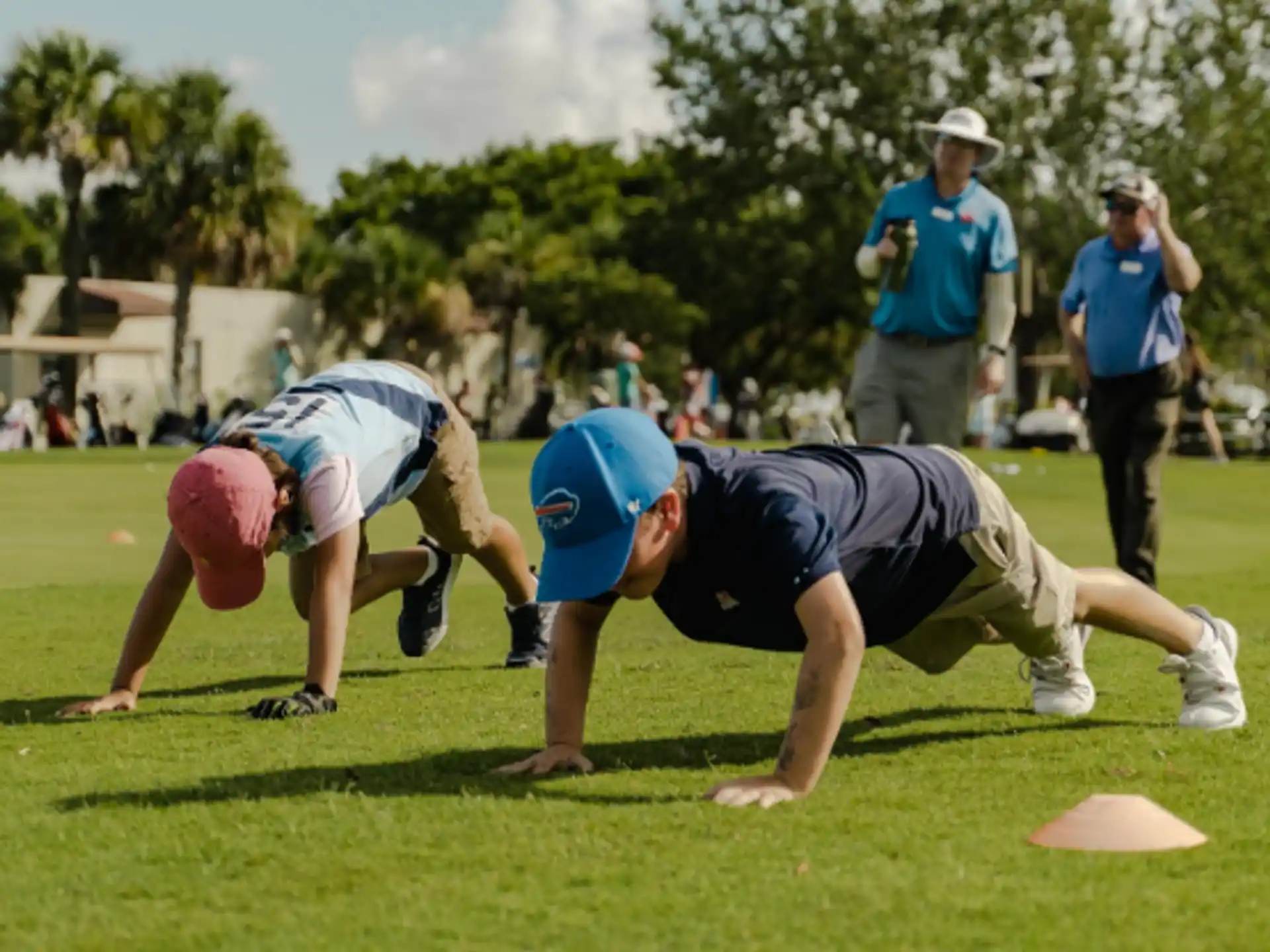 a group of people playing football