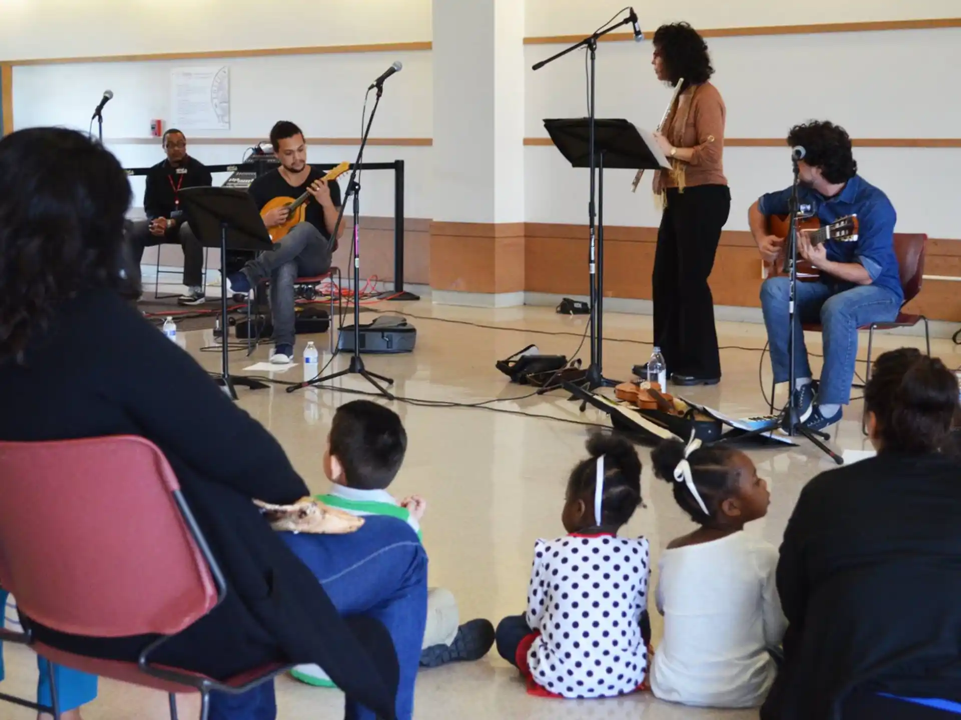 a group of people playing instruments