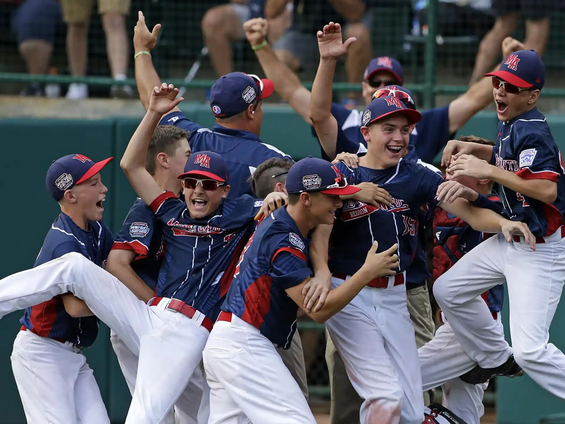 a group of baseball players celebrating